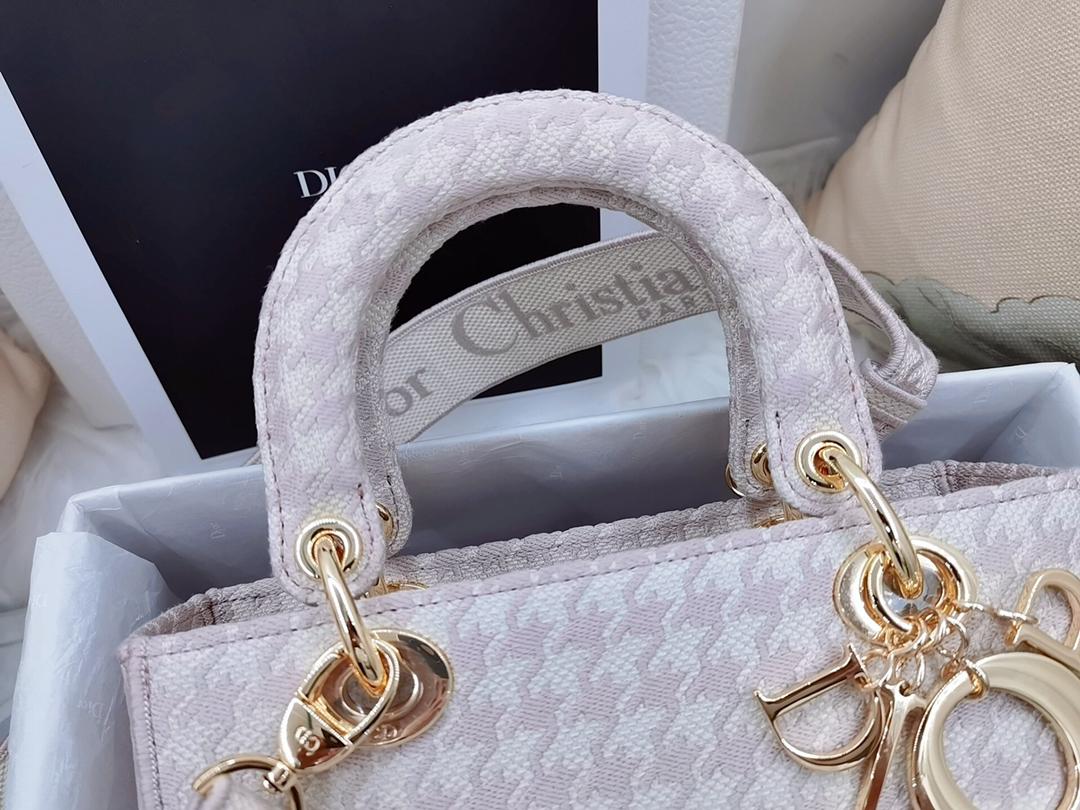 Top Christian Dior Lady Christian Dior Bag D-Lite Houndstooth - Rose Powder