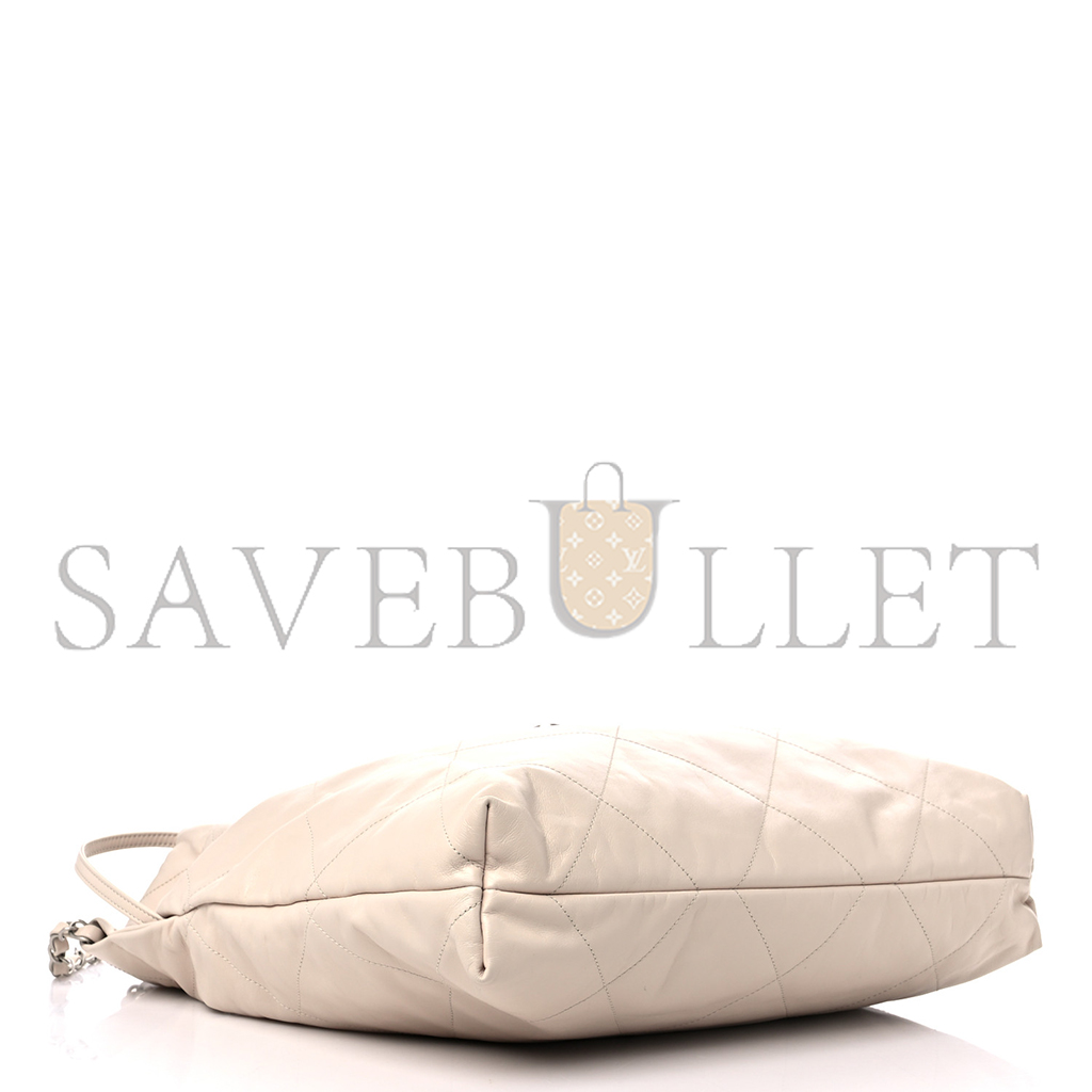 CHANEL MASTER MEDIUM 22 QUILTED SHINY CALFSKIN LIGHT BEIGE (42*39*8cm)