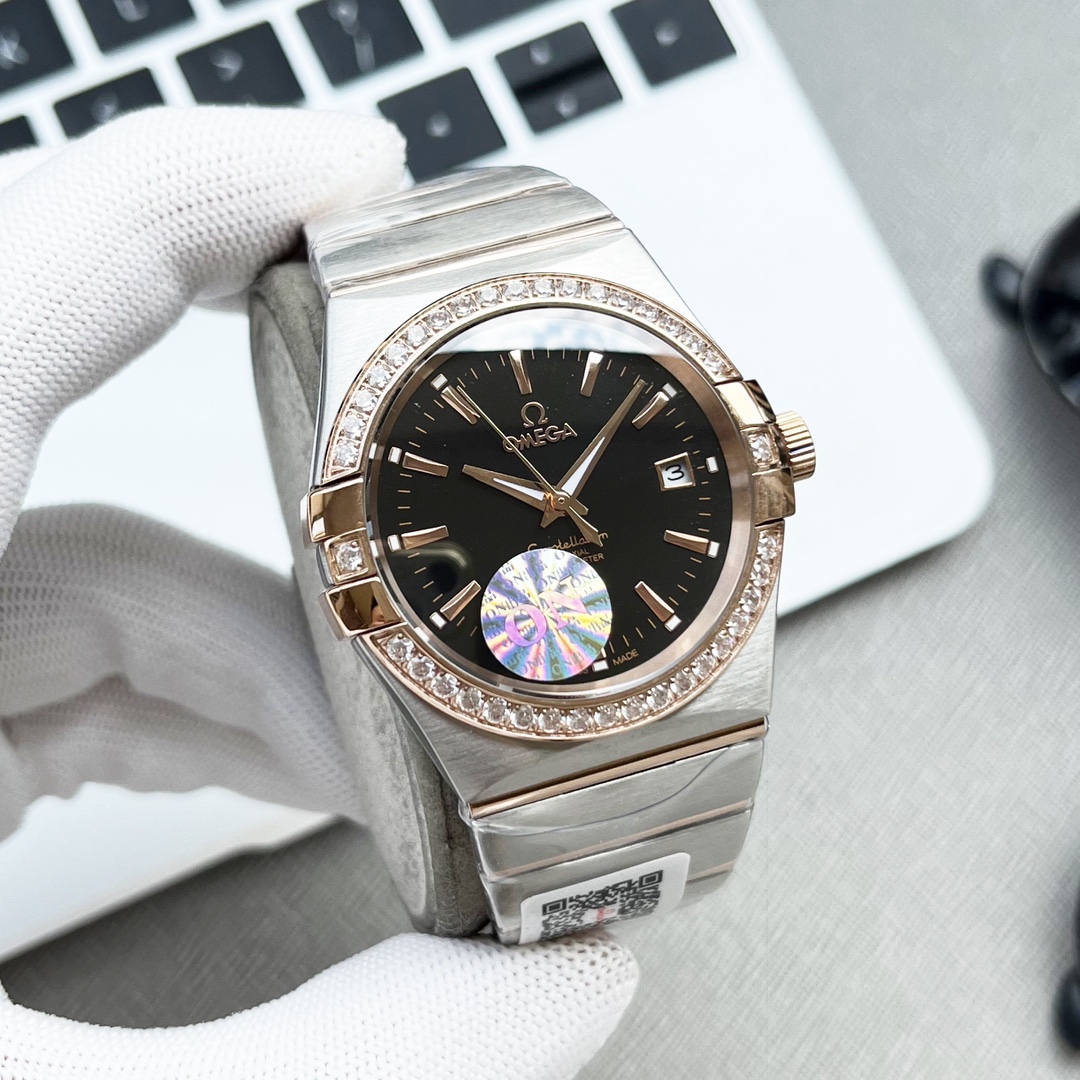 TOP OMEGA Sapphire glass mechanical movement 38 x11mm - 3 Colors