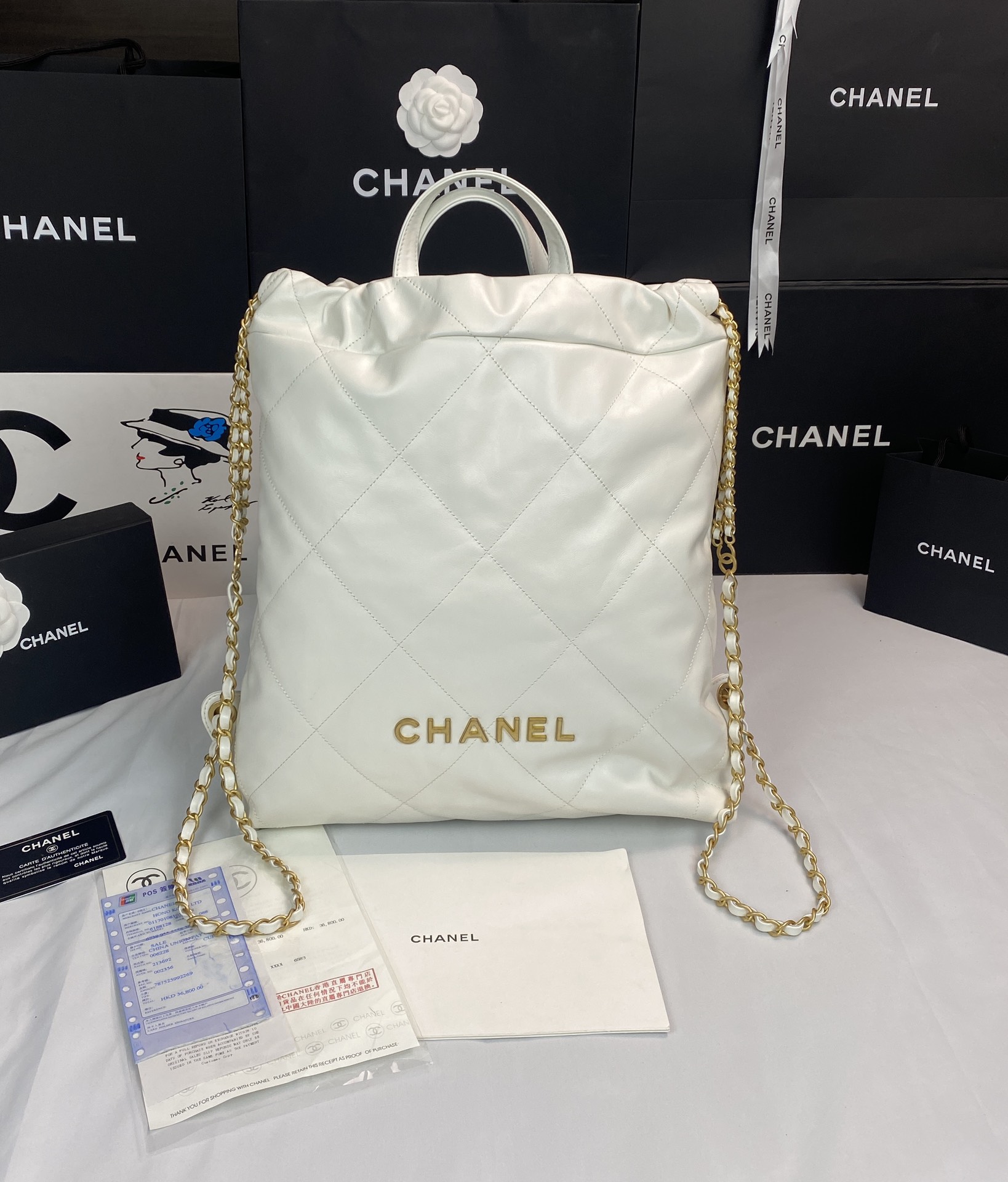 TOP CHANEL Soft Calfskin22 Series Dual Backpacks 40x51x9cm - GHW - 3 Colors