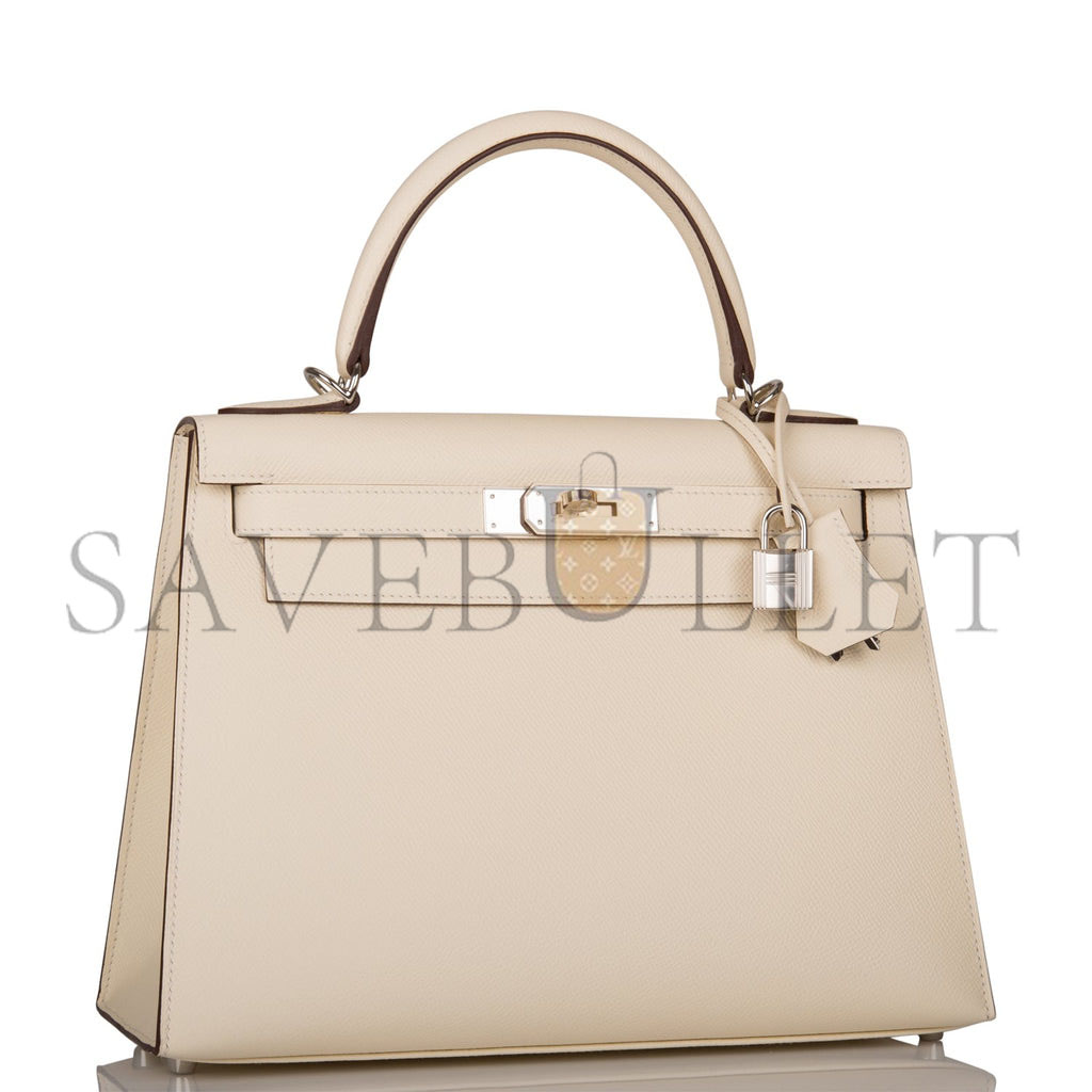 HERMES KELLY 28 SELLIER EPSOM PALLADIUM HARDWARE (28*22*10cm)