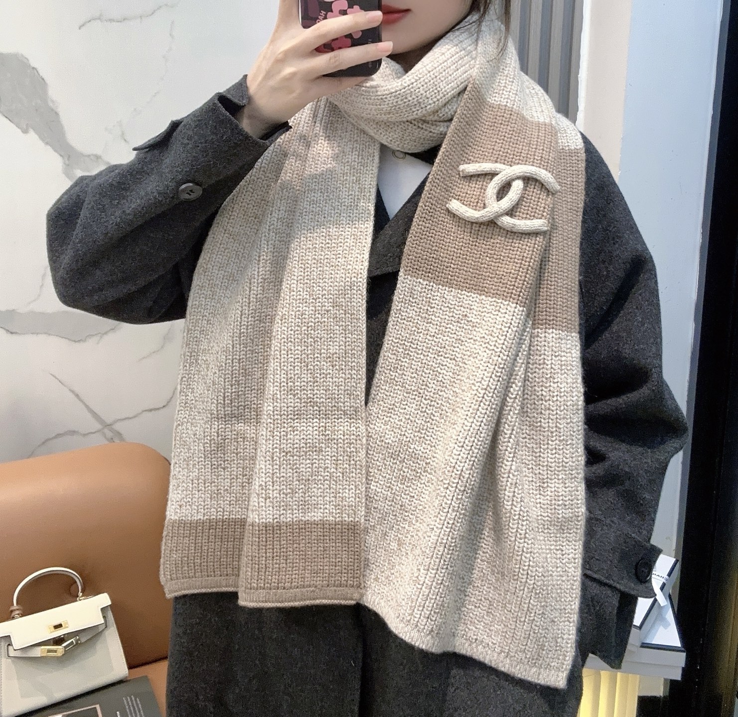 TOP CHANEL Cashmere  Scarf 175*30cm - 3 Colors