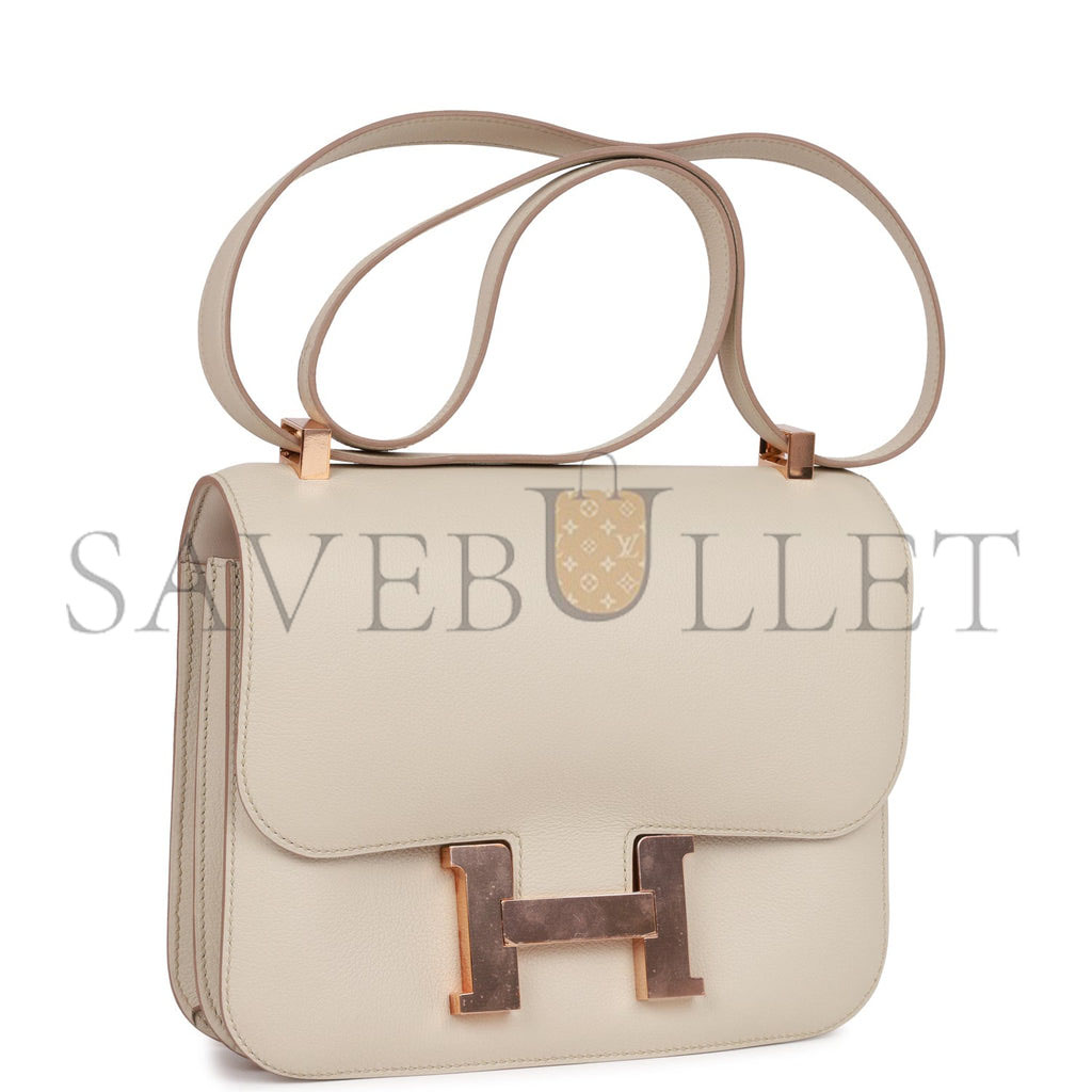 HERMES MASTER CONSTANCE 24 GRIS PERLE EVERCOLOR ROSE GOLD HARDWARE 39830448537694 (24cm)