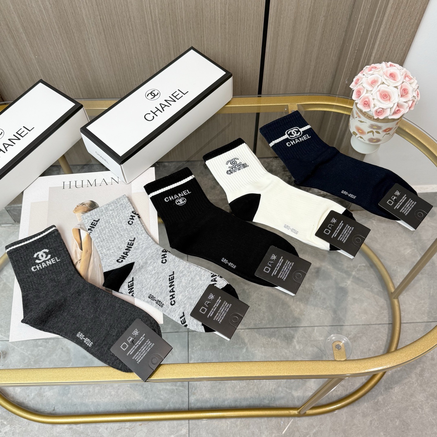 TOP CHANEL Socks - 5 Pieces as a Set