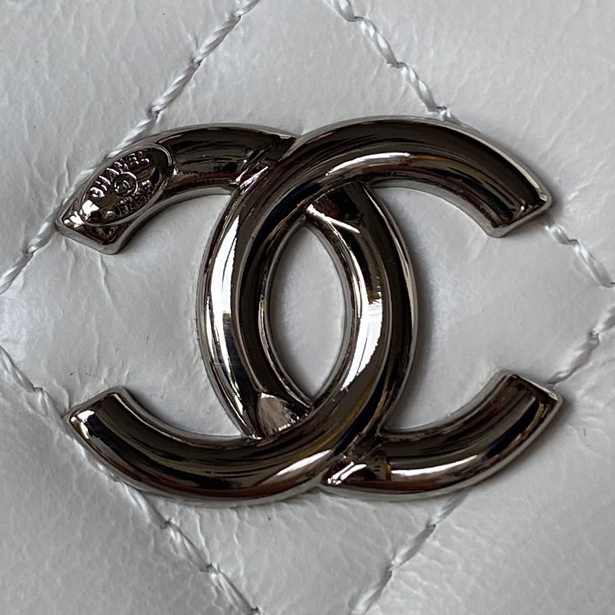 TOP CHANEL Handle Woc Single Back Crossbody Bag - 17×9.5×8cm - White&SHW