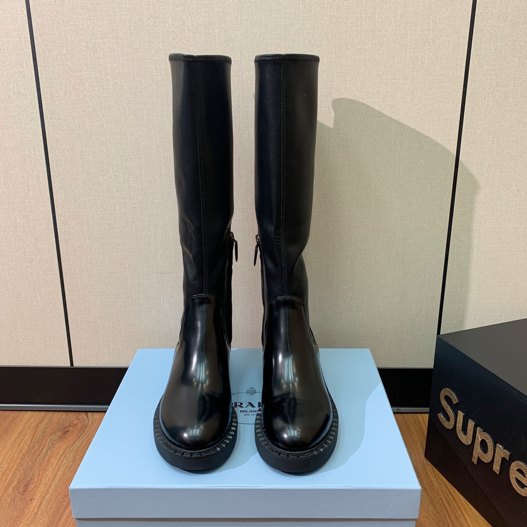 TOP PRADA Elastic Boots - Black