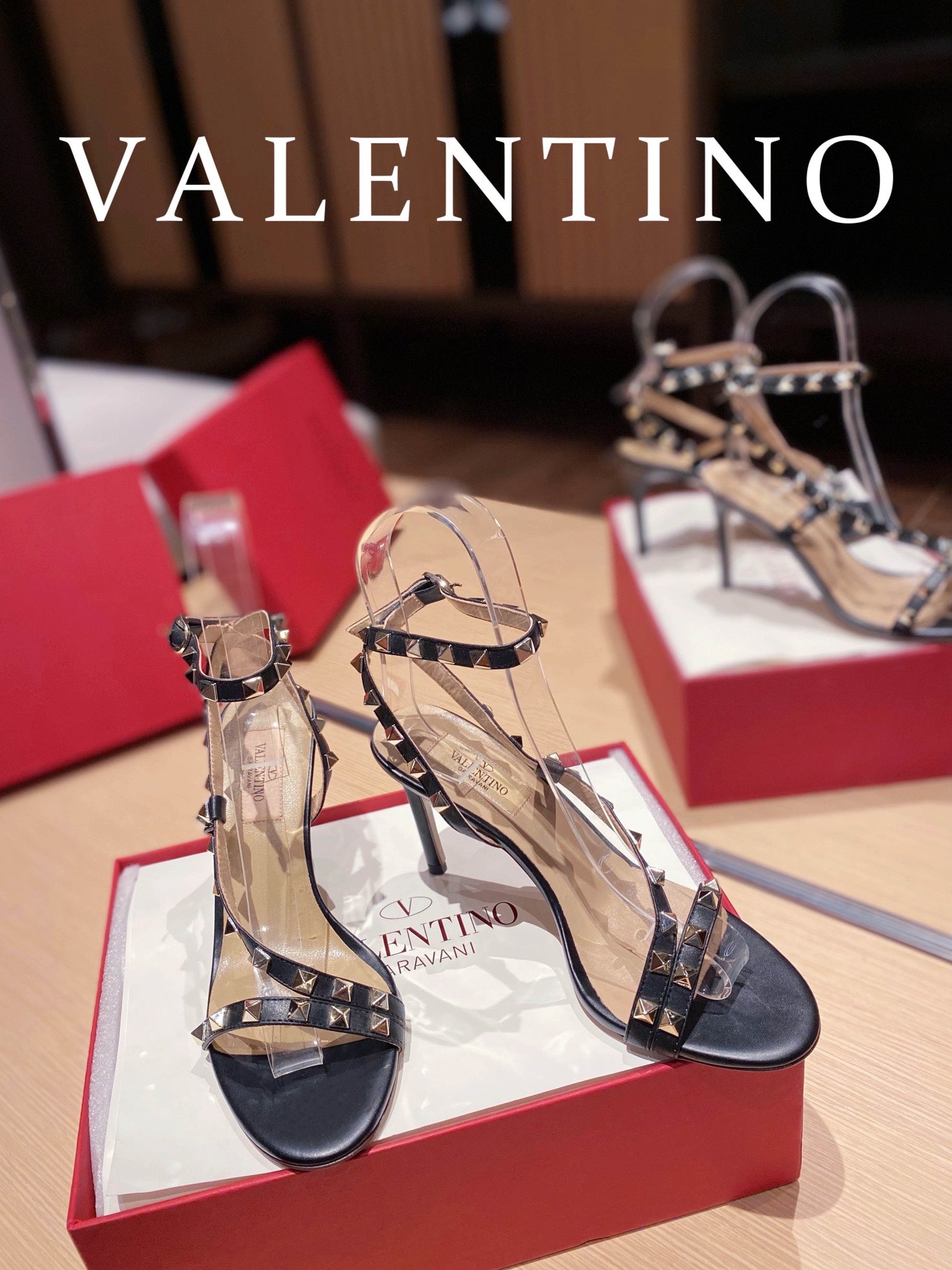 TOP VALENTINO  Rockstud Asymmetrical Slingback Sandals - Black