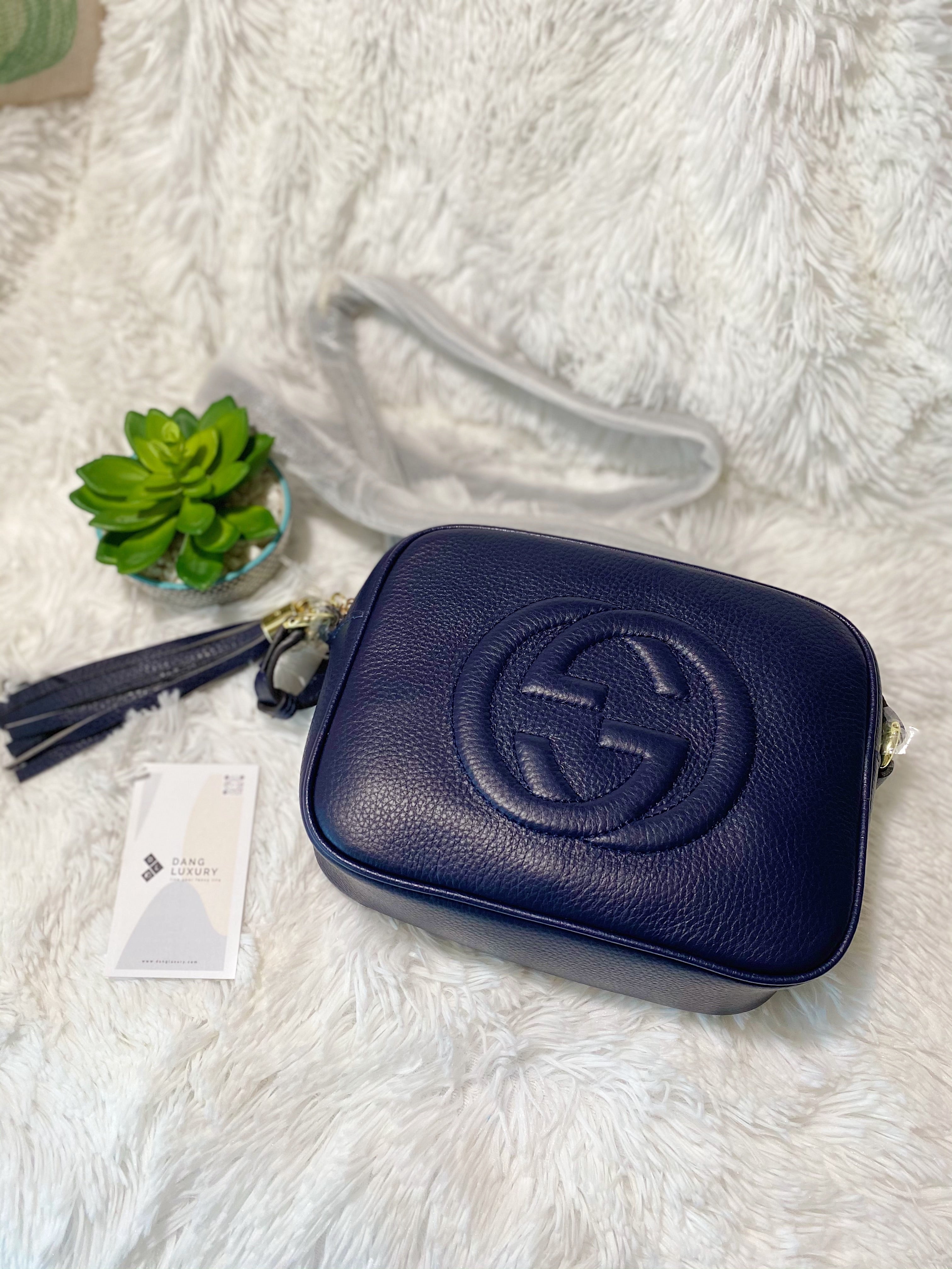 TOP GUCCI Soho Disco Bag - Navy Blue