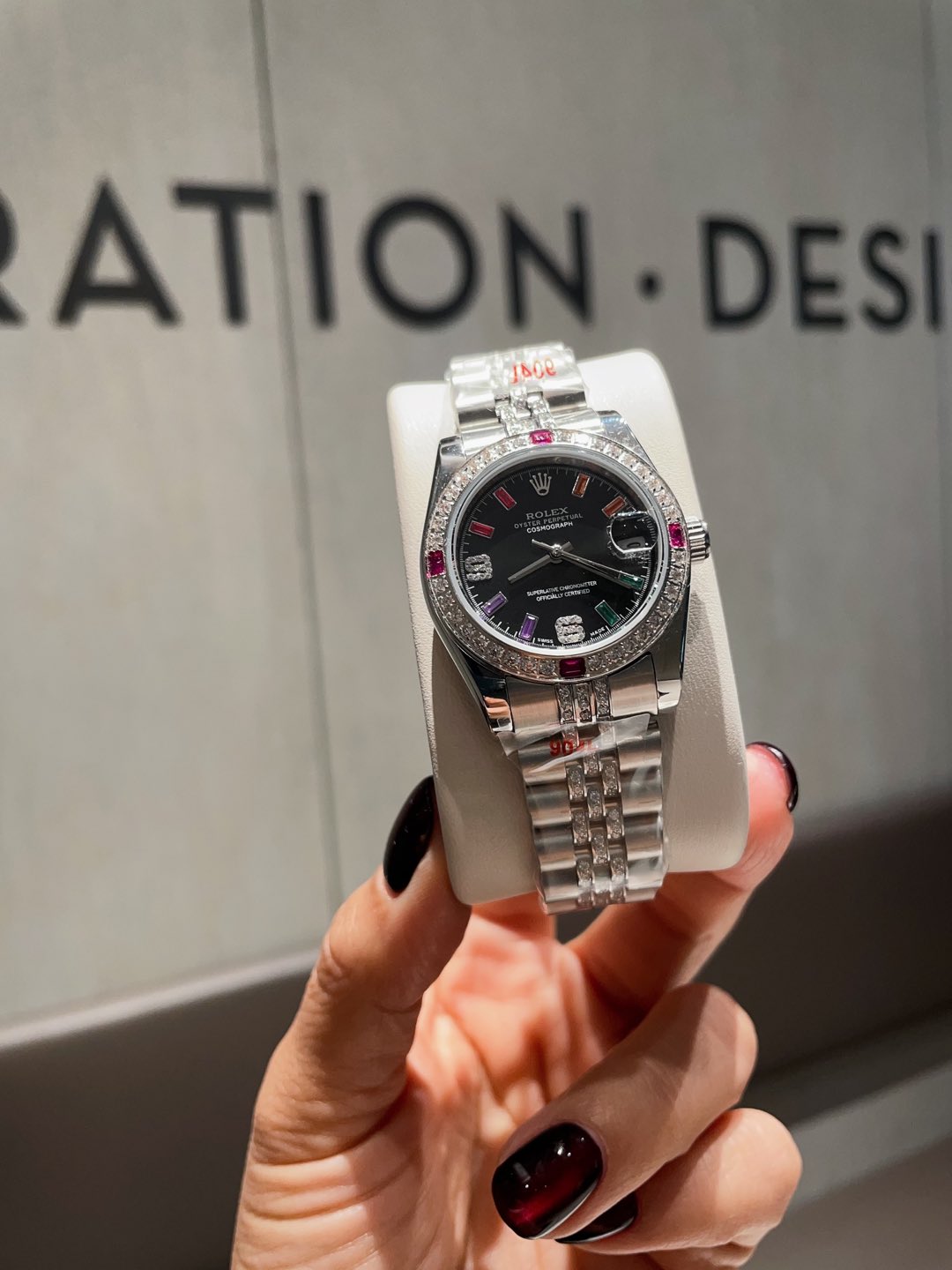 TOP ROLEX Watch with Crystal Diamond on Bezel 31mm - Silver&4 Color