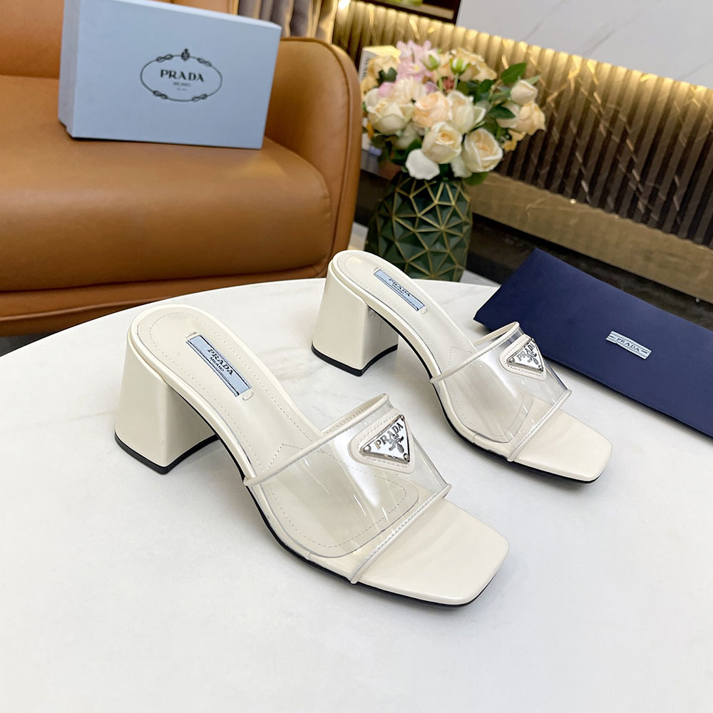 Prada  Leather Chunky Sandals Slide Sandal (Replica)