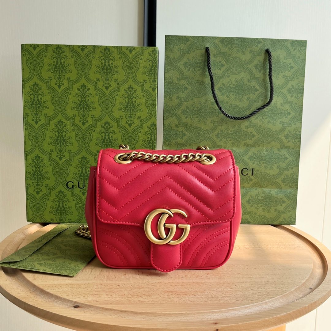 Gucci Marmont GG Leather Shoulder Bag(Replica)