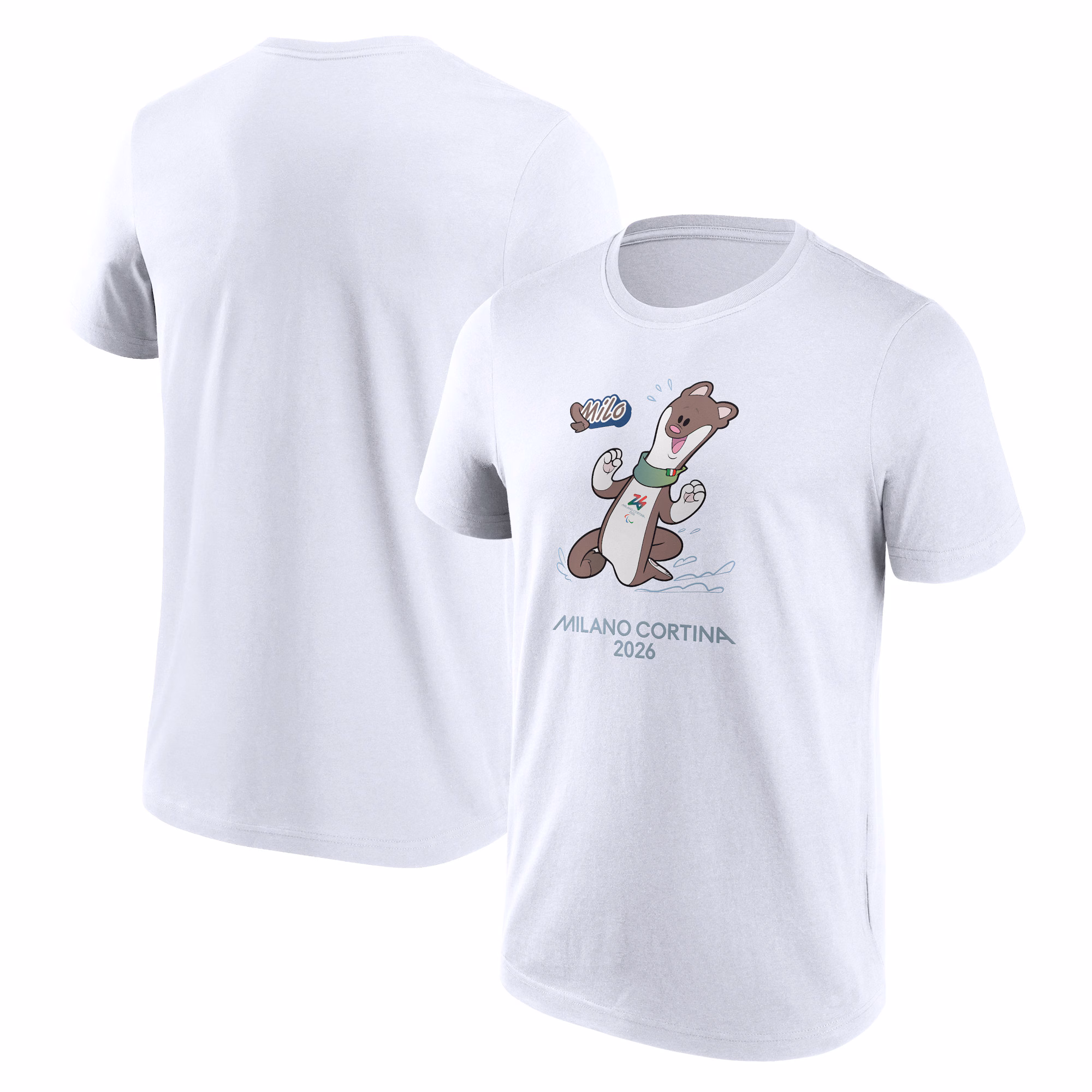 Milano Cortina 2026 Paralympics Mascotte Graphic T-Shirt - White