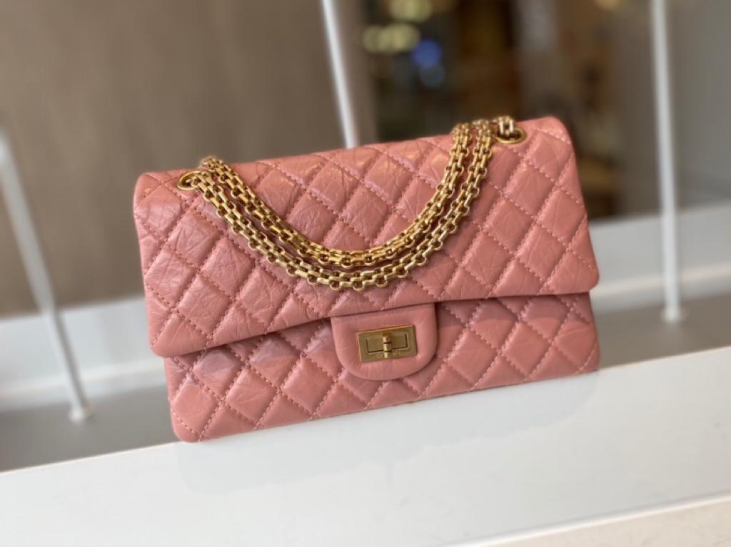 TOP CHANEL 2.55 Reissue Flap Bag Medium 24cm - Salmon Pink &GHW