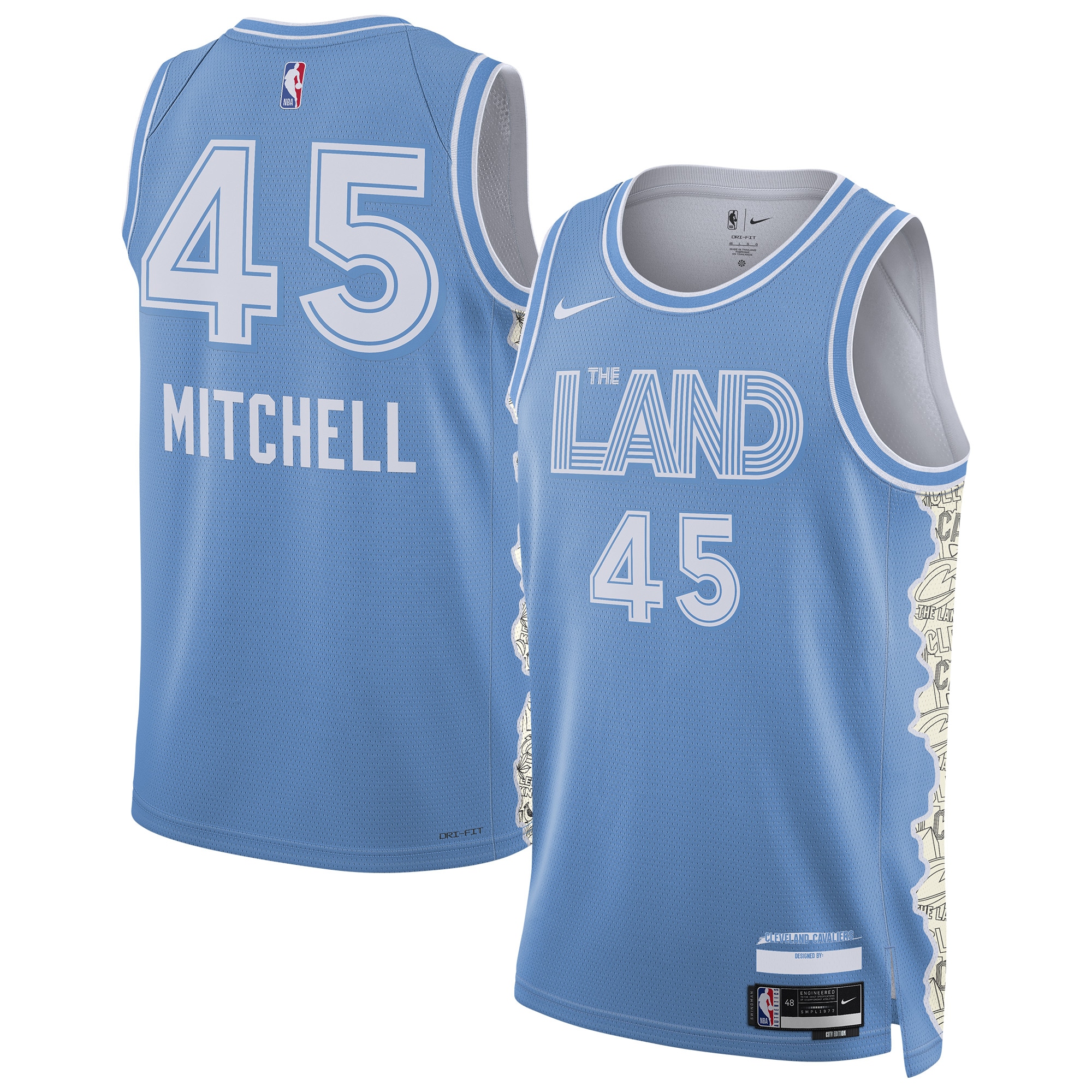 Unisex Cleveland Cavaliers Donovan Mitchell Light Blue 2024/25 Swingman Jersey - City Edition