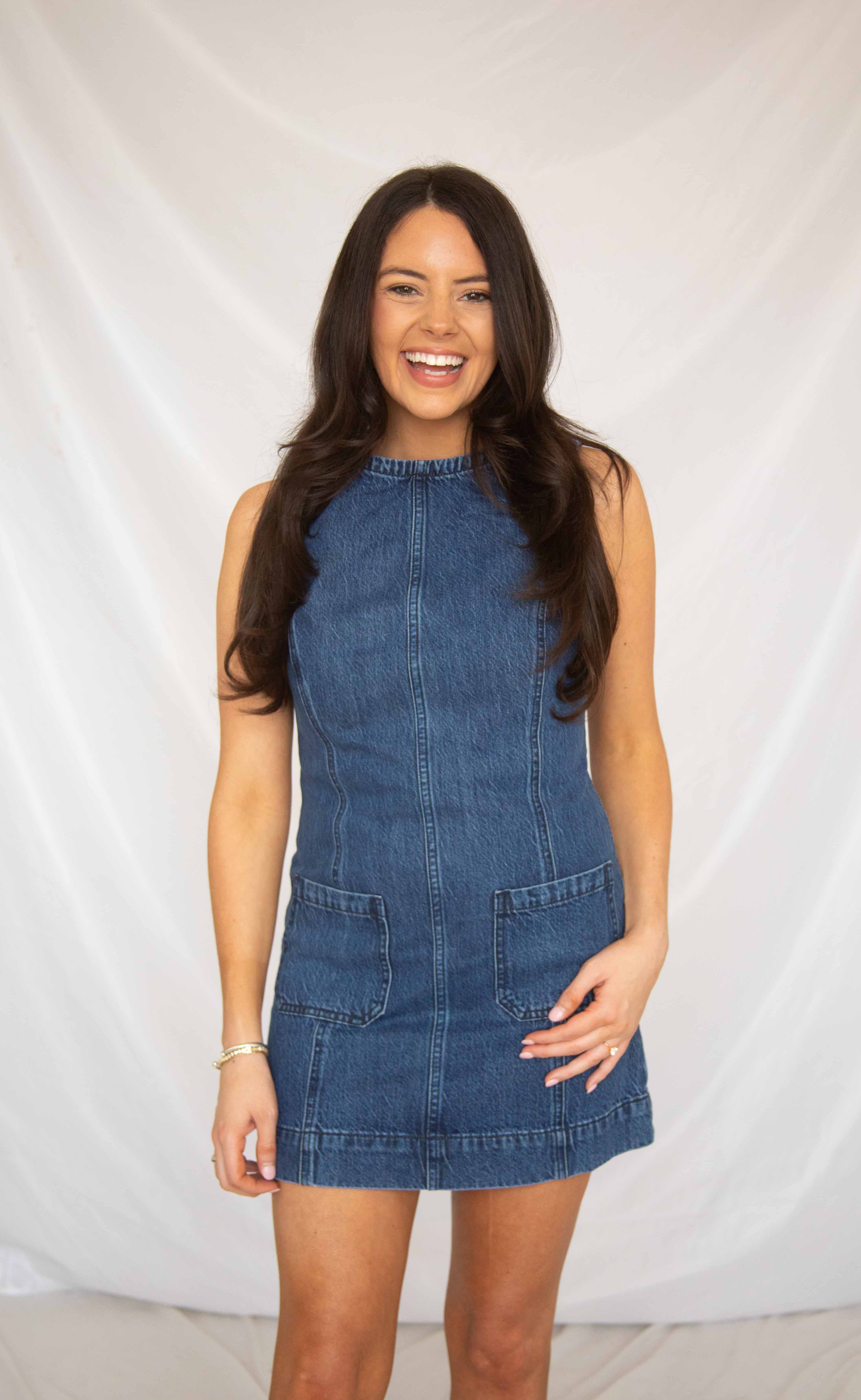 show me your mumu: boulevard mini dress - reservoir blue