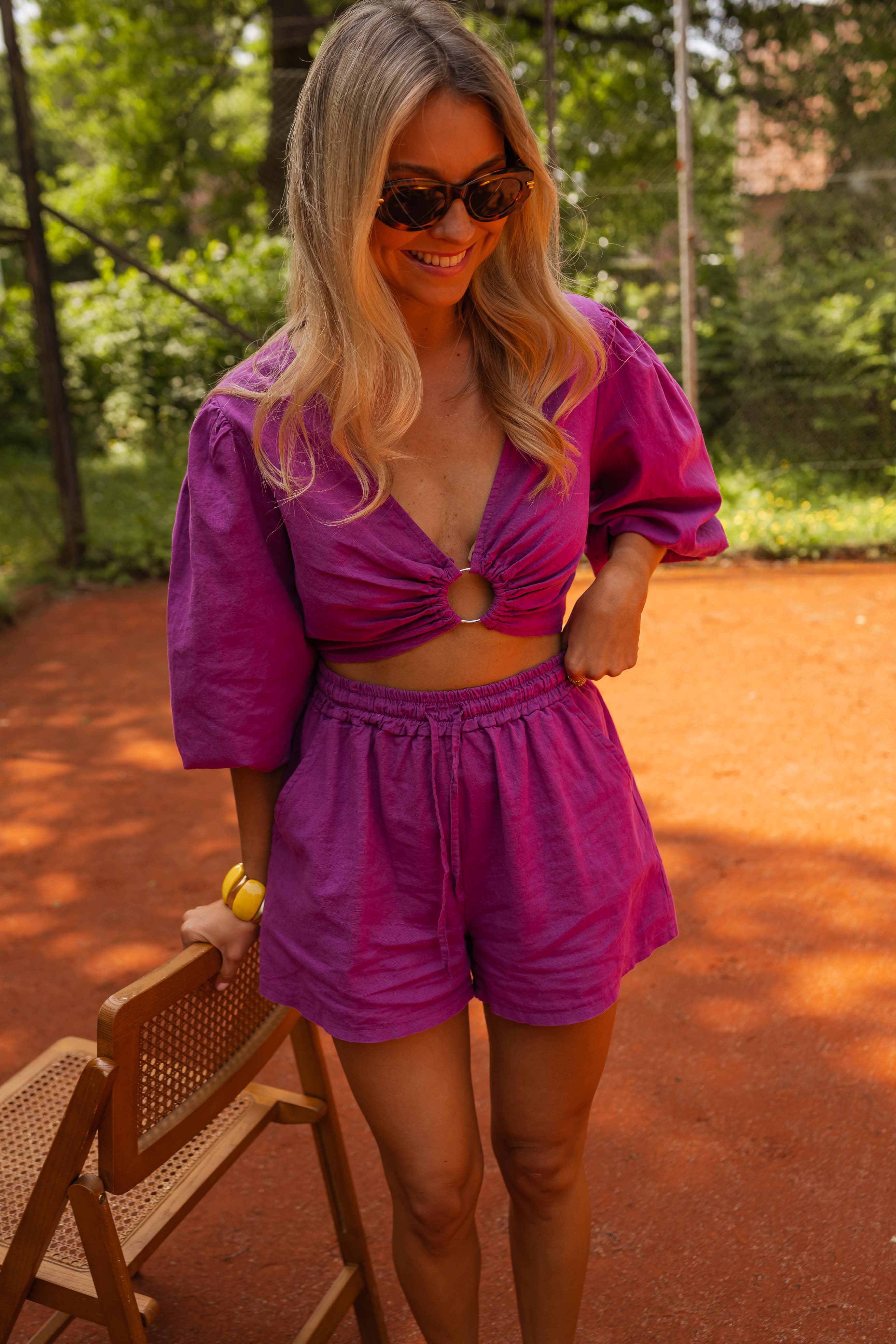 Kelya blouse - linen purple