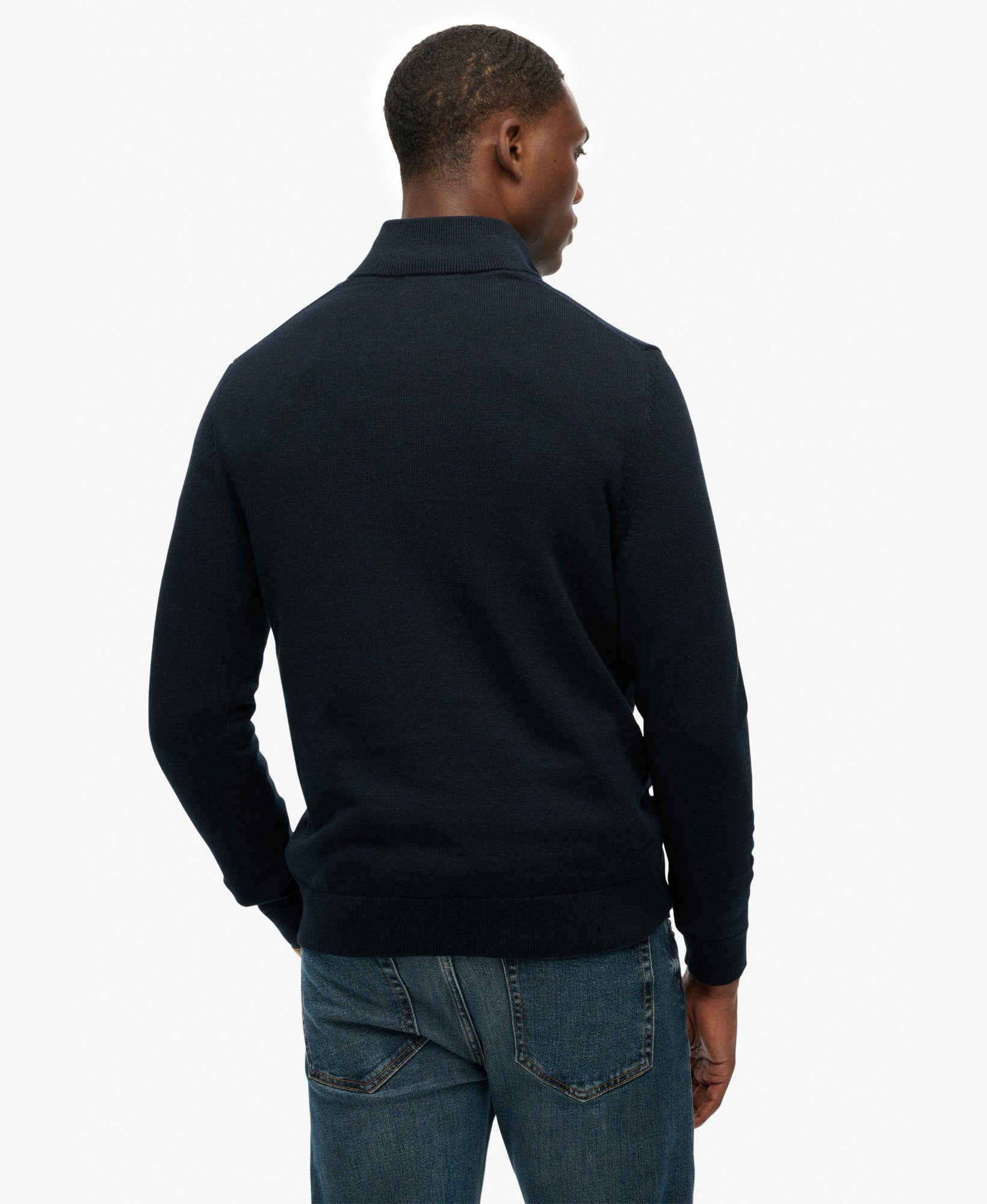 Essentials Cotton Half Zip | Eclipse Navy Marle