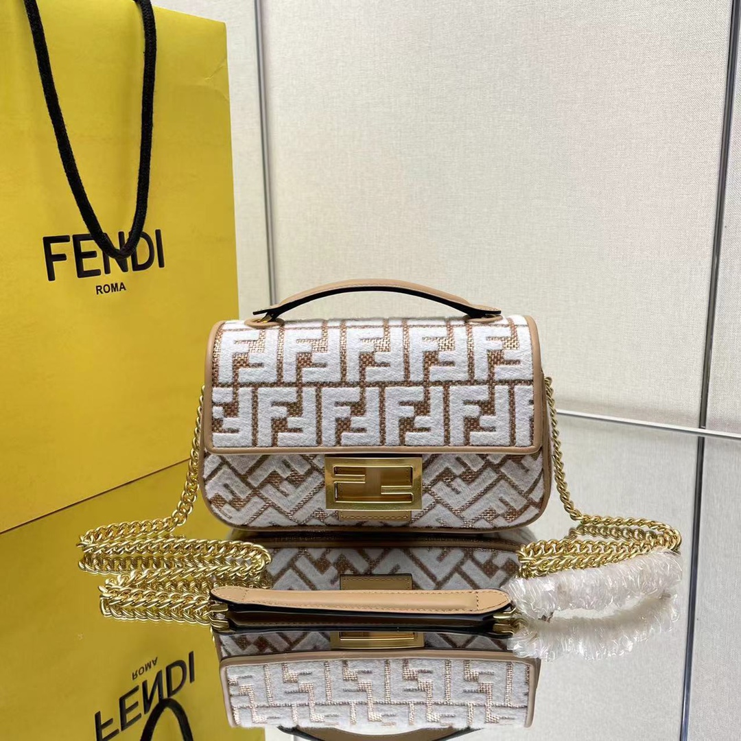 TOP FENDI Braid Baguette Bag - 24x14.5x6cm - GHW - Two Colors