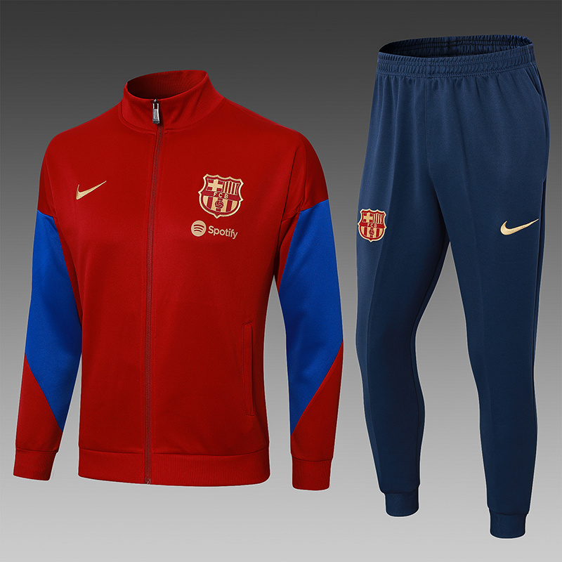 2024-25 Barcelona Red Football Half Pull Training Suit