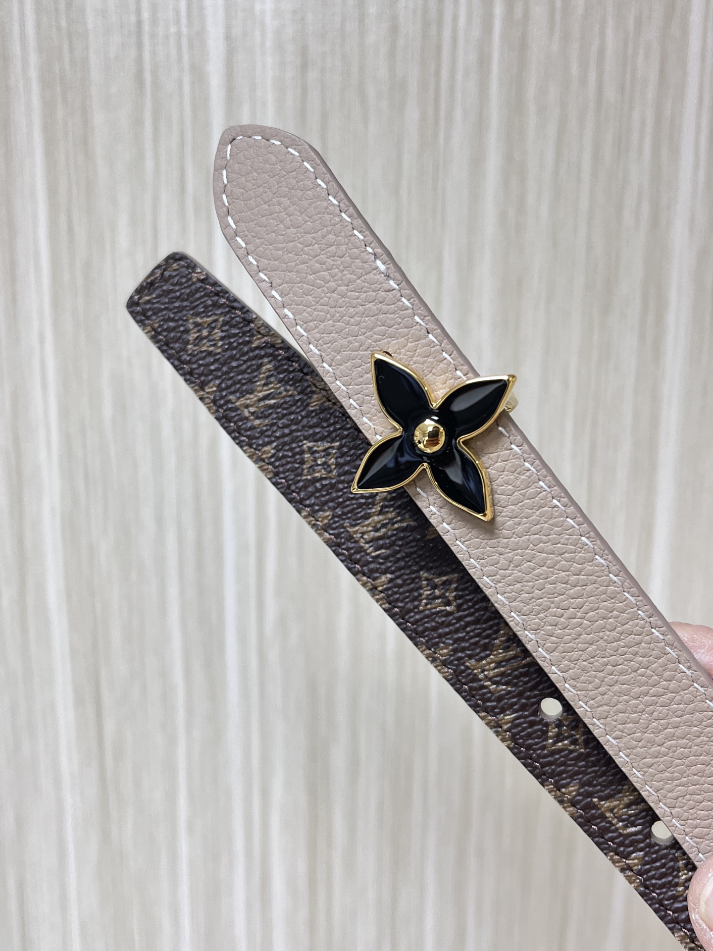 TOP Louis Vuitton LV x TM Mini Flowergram Belt 2.0cm - Gray