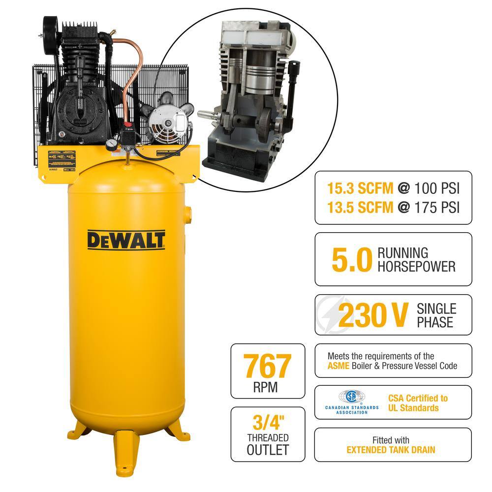 60 Gal. 175 PSI Two Stage Stationary Electric Air Compressor