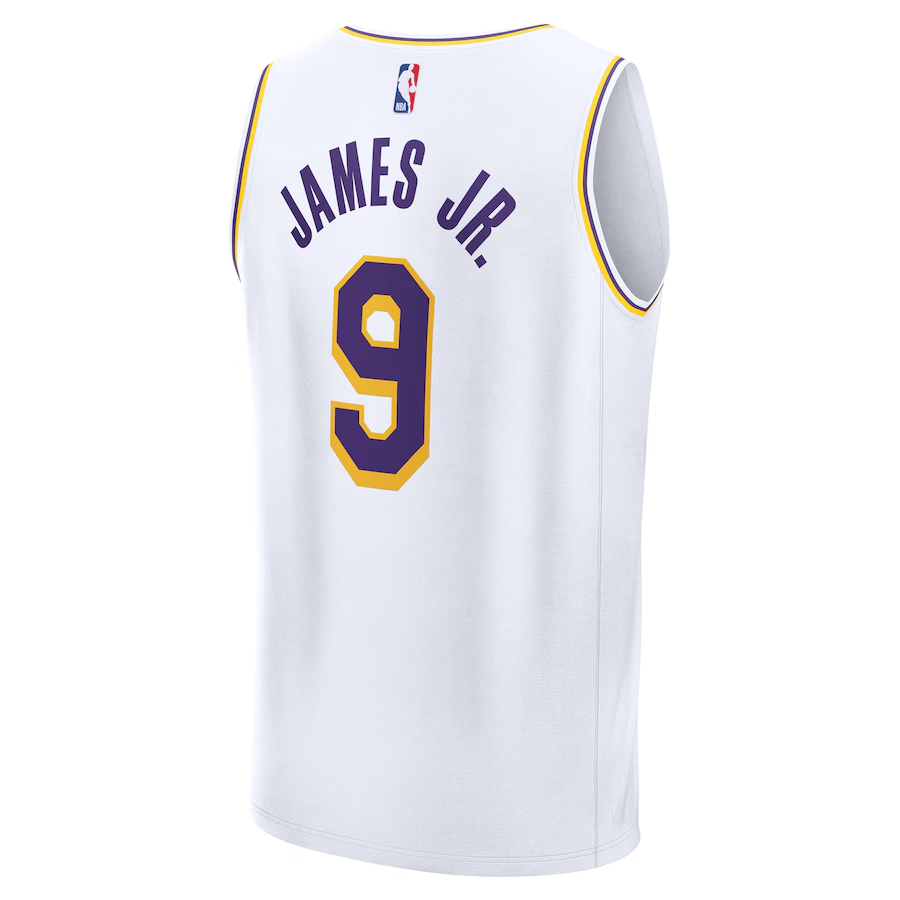 Men's Los Angeles Lakers Bronny James White Fast Player Jersey - Association Edition