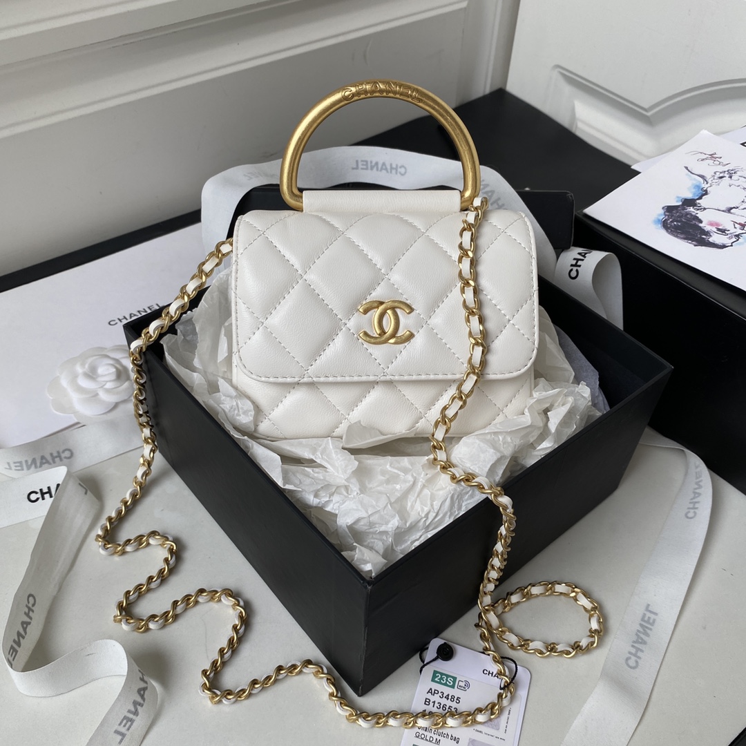 TOP CHANEL 23B Metal Bracelet Flip Pack 10×13.2×4.5cm/9×17.2×3.5cm - GHW - 3 Colors