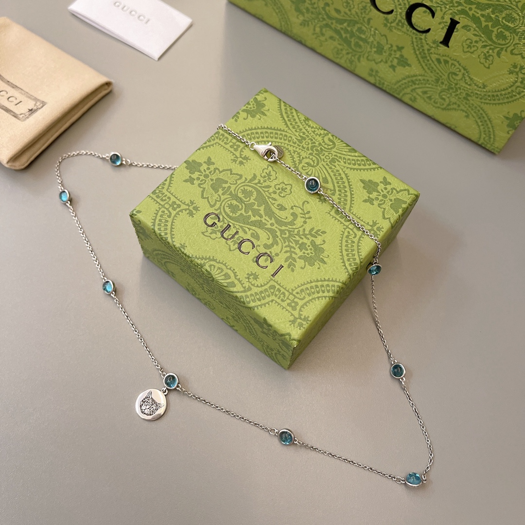 TOP GUCCI GG Necklace - Silver
