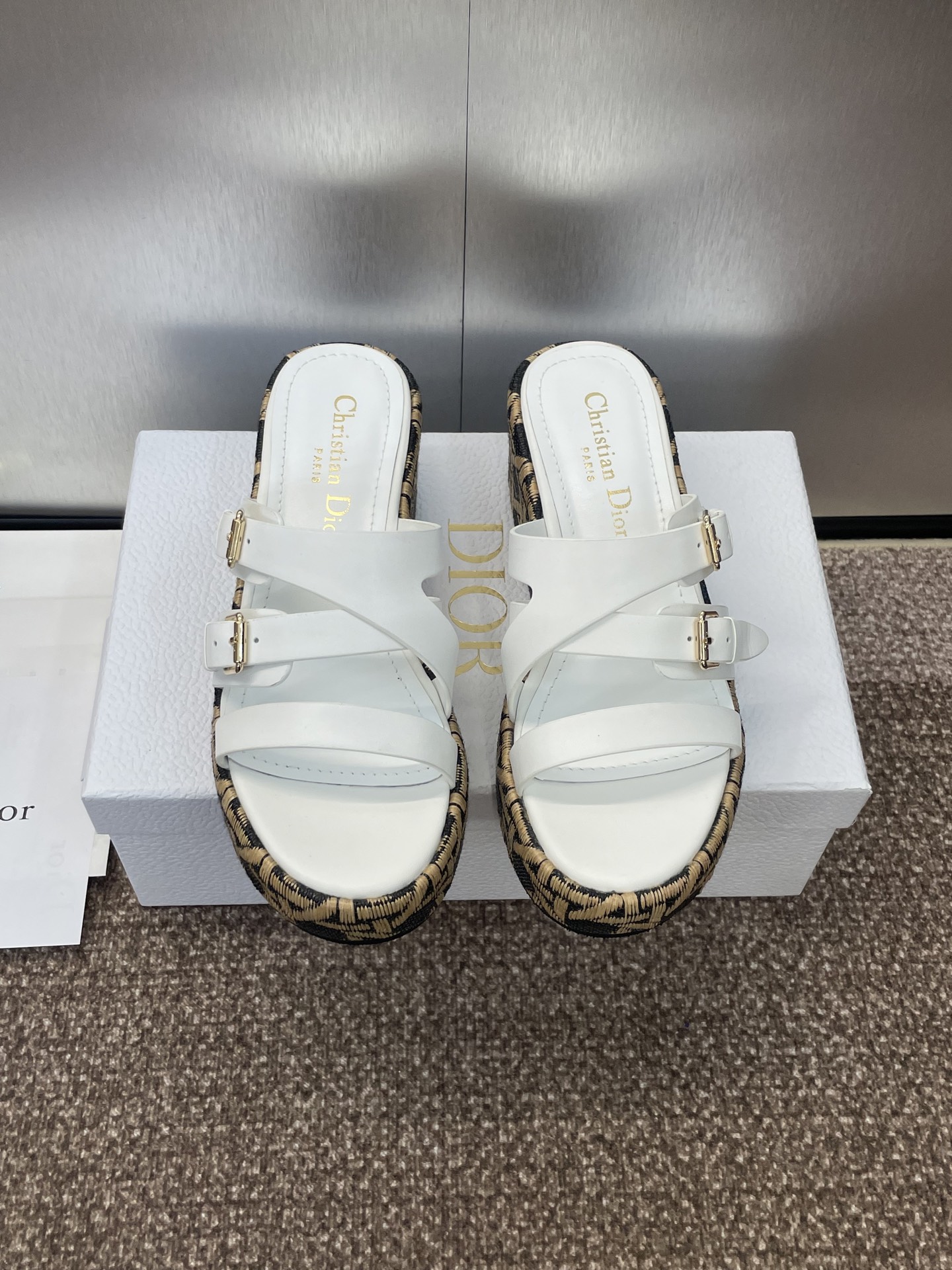 TOP Christian Dior Attitude 10cm Wedge Heels Slippers - 4 Color