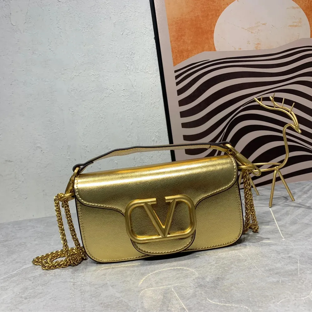VALENTINO GARAVANI V Logo Baguette Shoulder Bag Ladies MINILOCO Calfskin Bag (Replica)