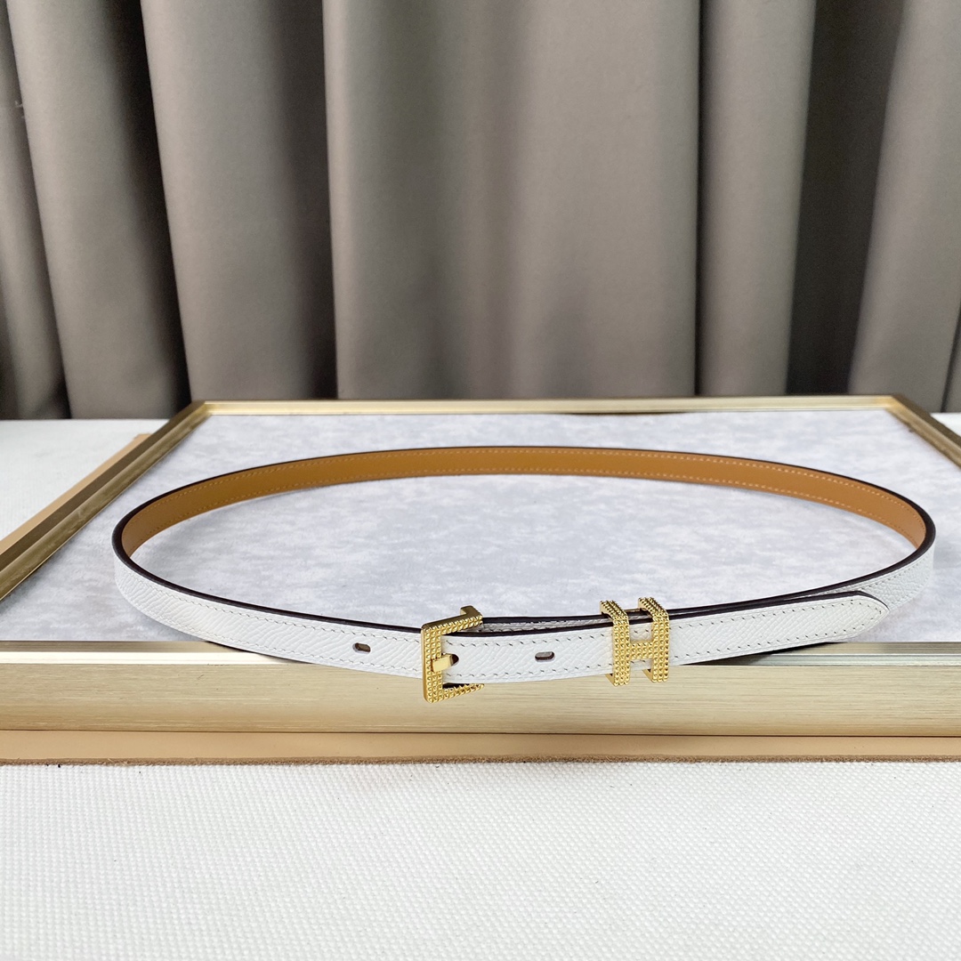 TOP HERMES Calf Leather Belt 1.5cm - 2 Colour