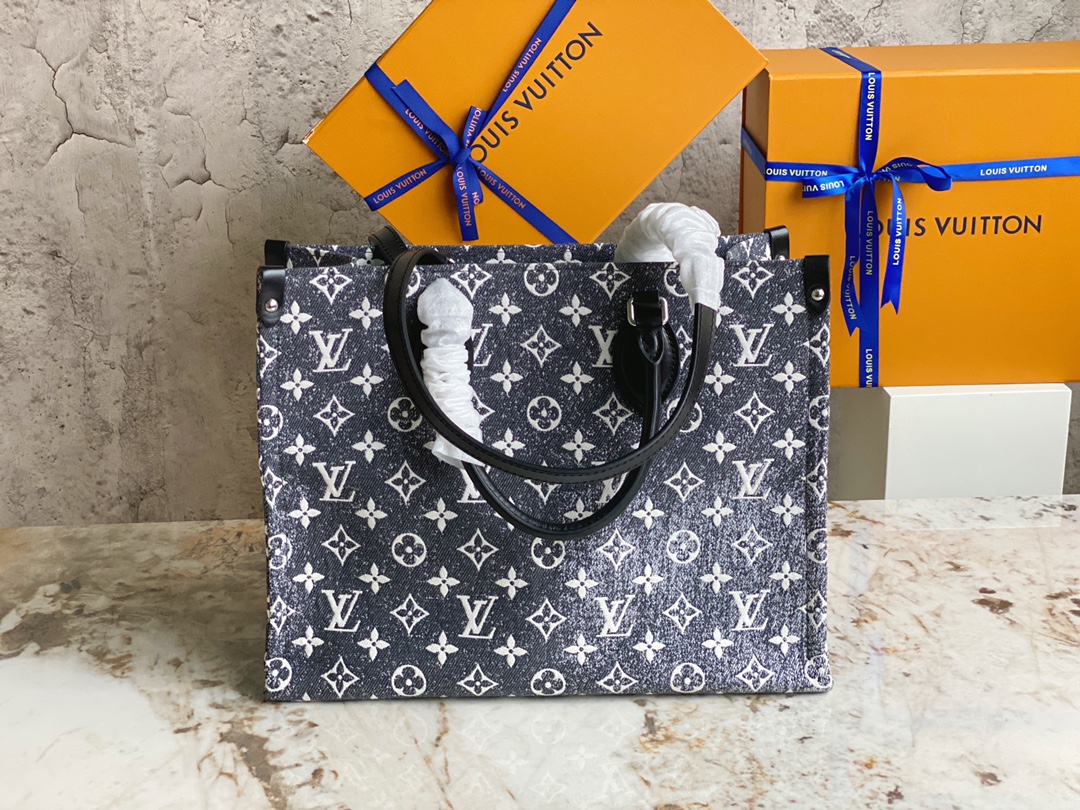 TOP Louis Vuitton LV On The Go Bag 35 x 27 x 14cm - Black