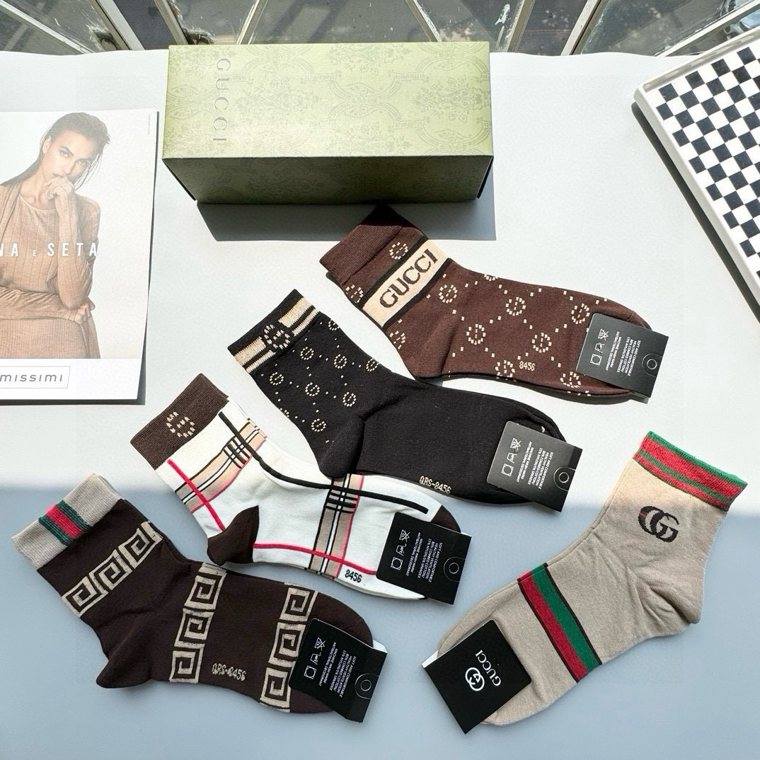 TOP GUCCI Socks - 5 Pieces as a Set
