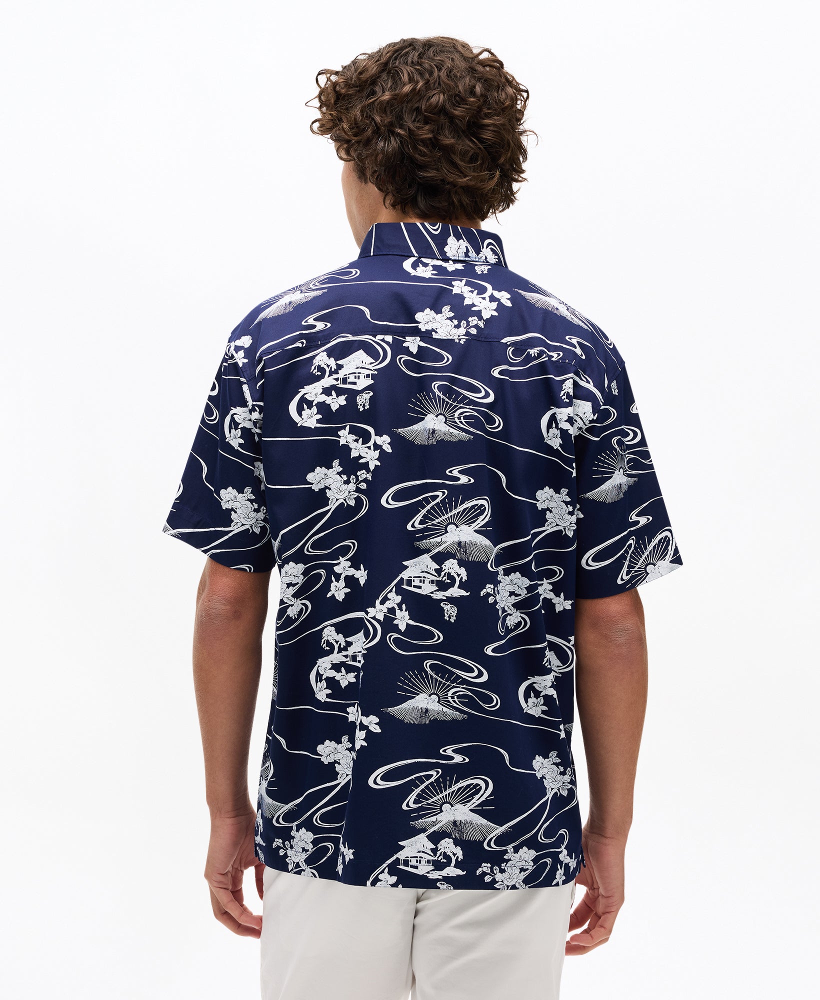 Hawaiian Shirt | Moon Mountain Navy