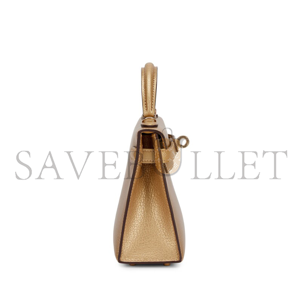 HERMÈS CHAMKILIGHT METALLIC MINI KELLY II PERMABRASS HARDWARE (19*12*5.5cm)