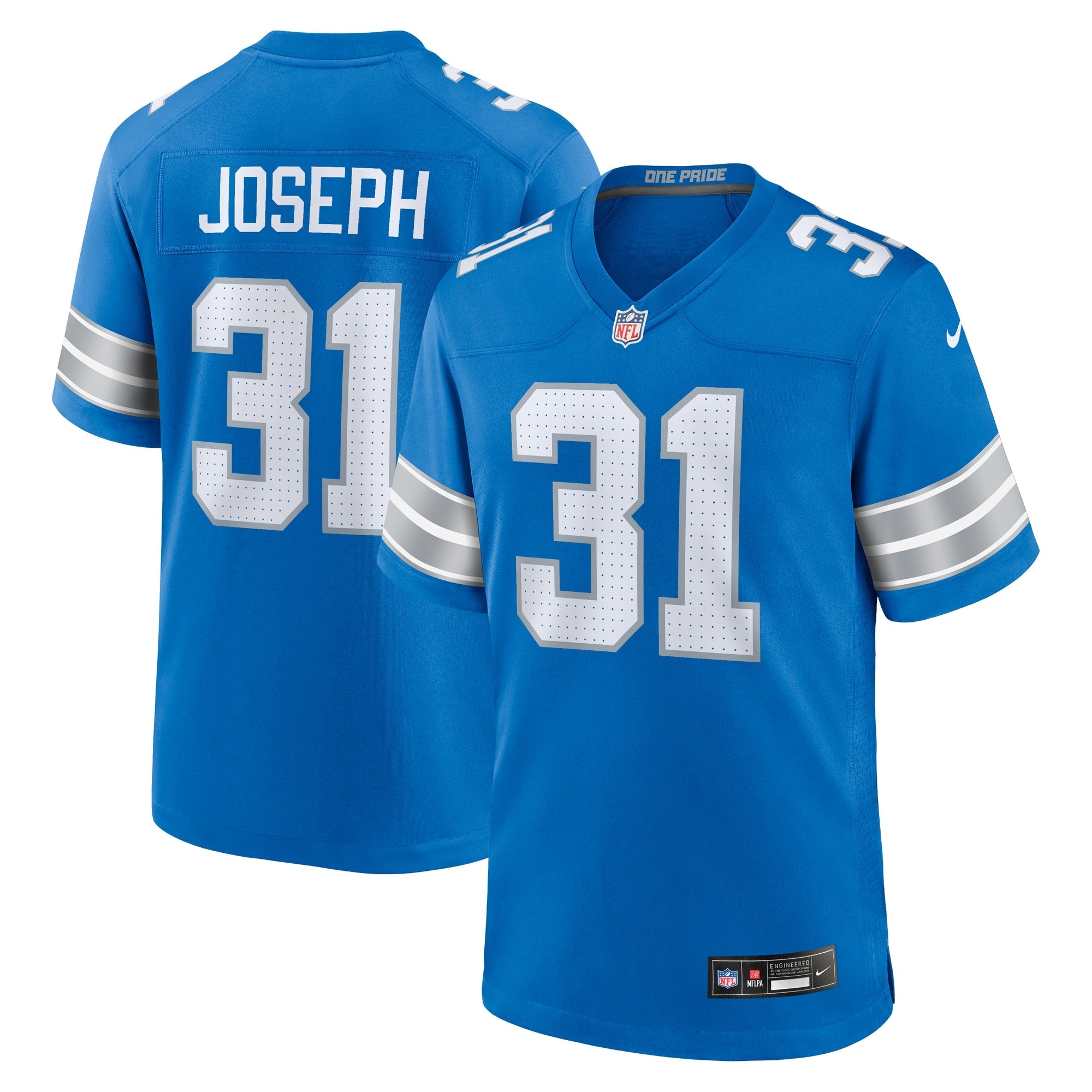 Kerby Joseph Detroit Lions  Team Game Jersey -  Blue