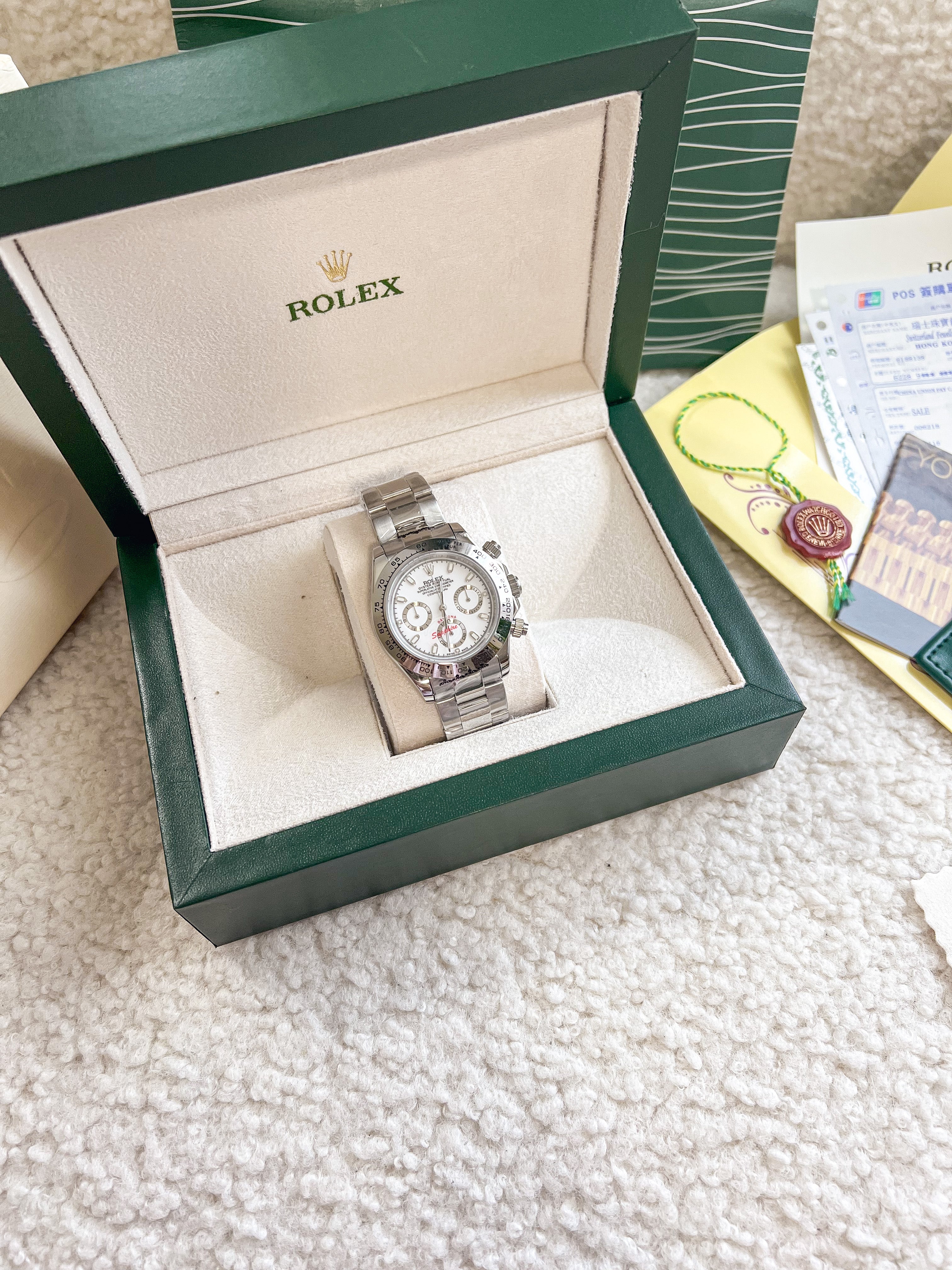 TOP ROLEX Daytona Chronograph White Dial - Silver