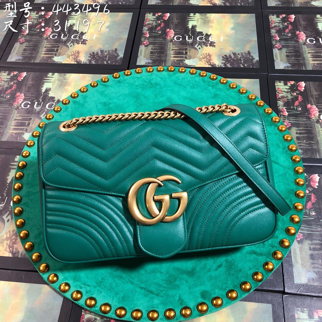 TOP GUCCI G*G Marmont Bag Medium 31cm- Green