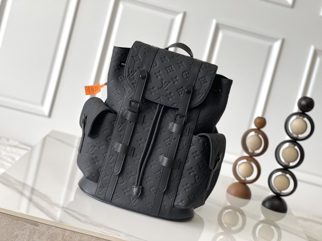 TOP Louis Vuitton LV Christopher Backpack 32x39x12cm/41×48×13cm - Black