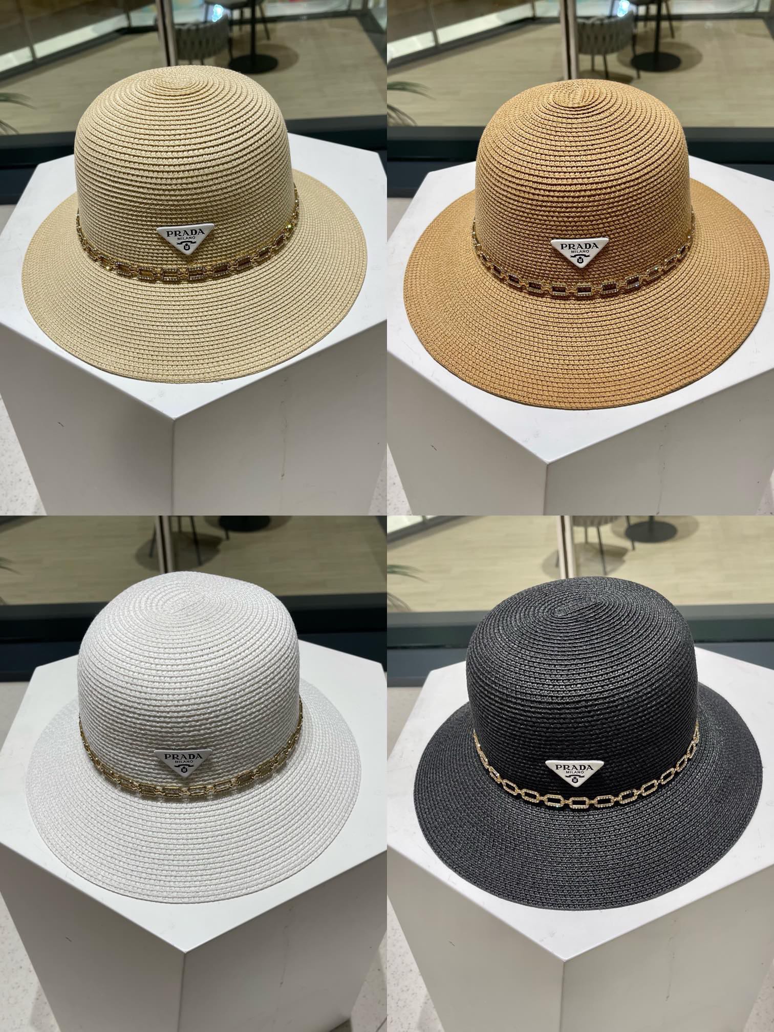TOP PRADA Straw Hat Is Simple And Versatile - Four Colors