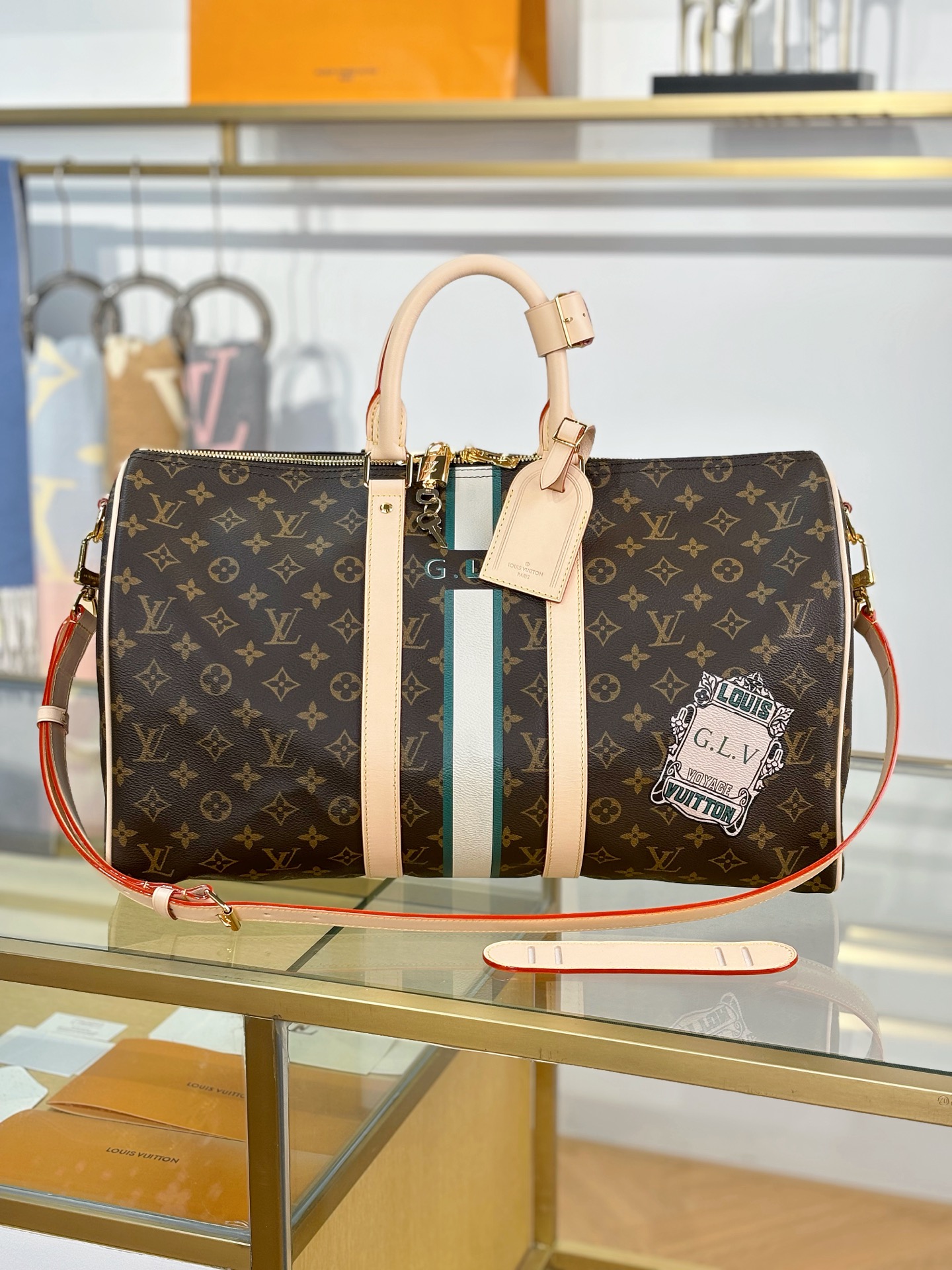 TOP Louis Vuitton LV Keepall Bandouliere Travel Bag 45x27x20cm - Brown