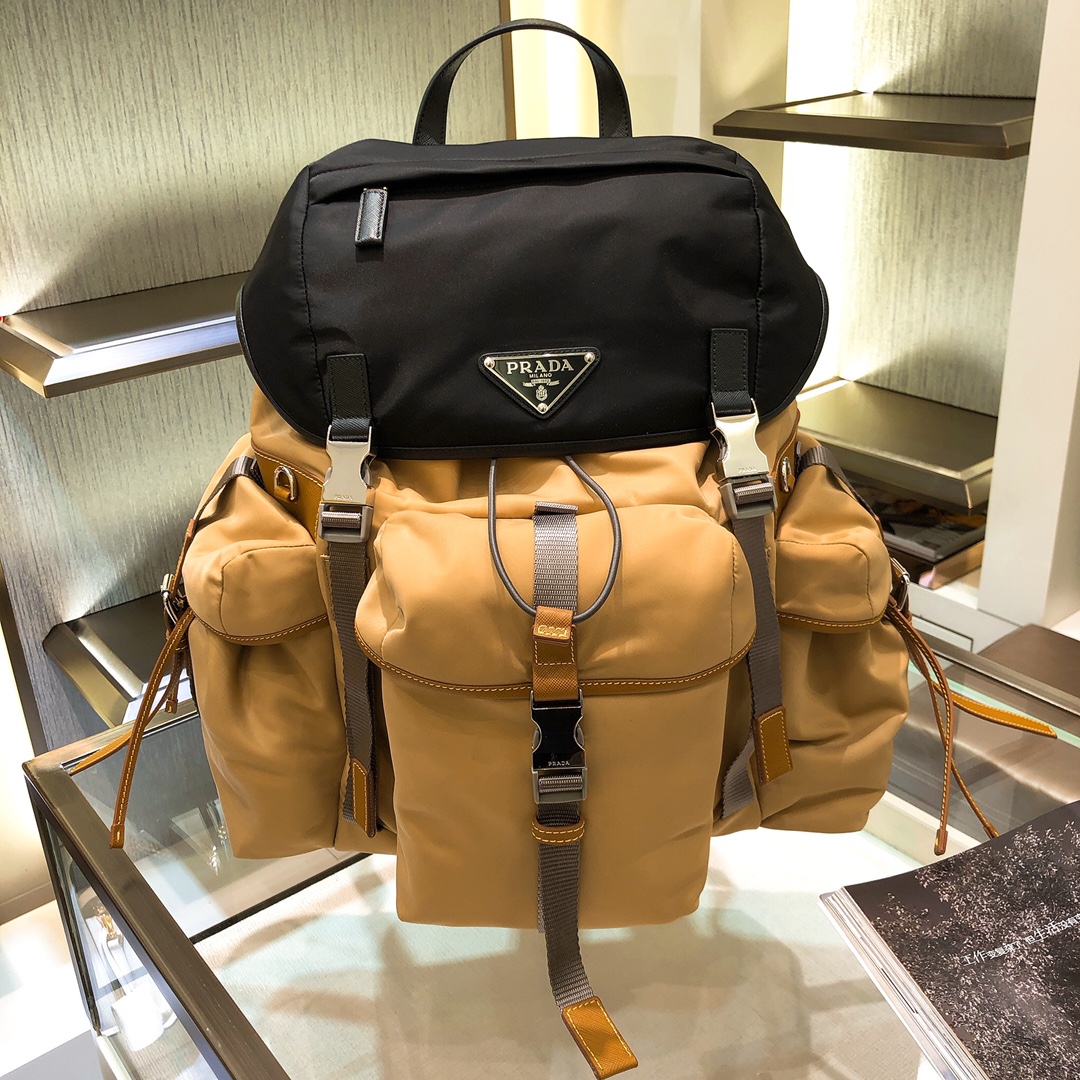 TOP PRADA Saffiano Fabric Backpack 27*45*17cm - 2 Colour