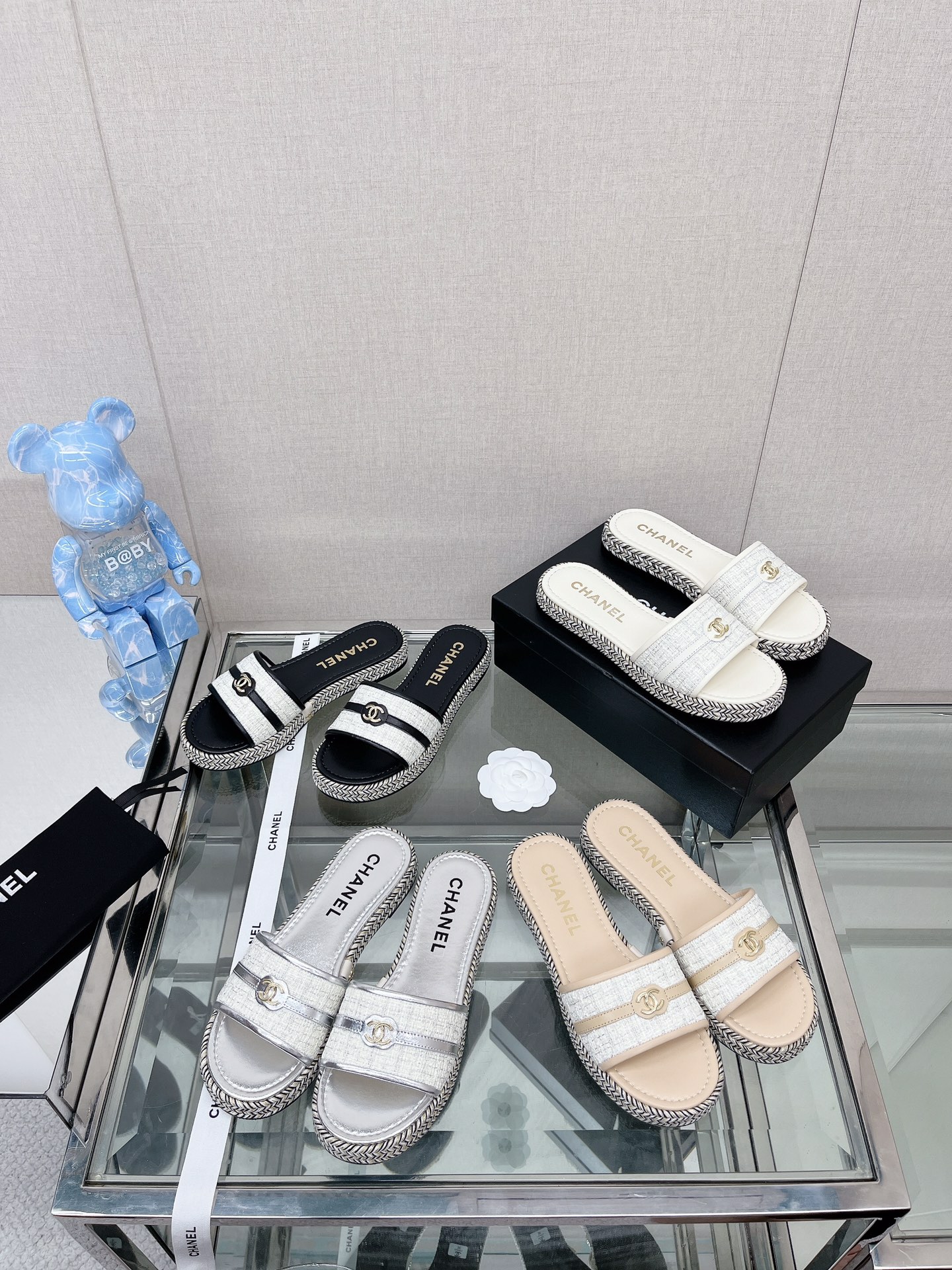 TOP CHANEL Sheepskin Lining Slippers - 4 Colour