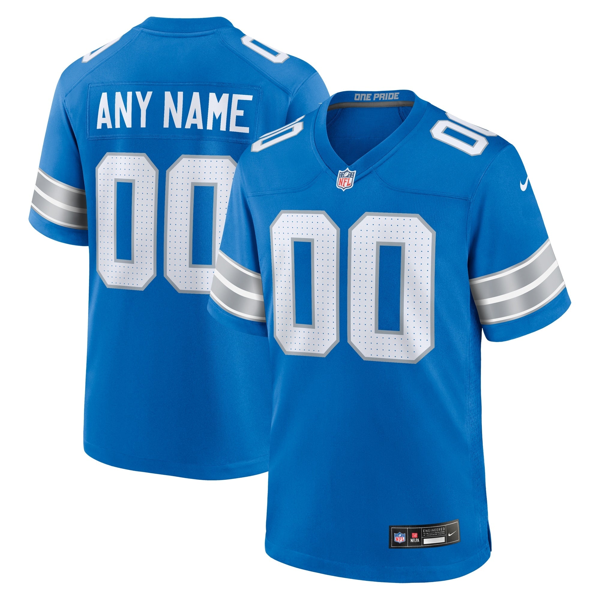 Detroit Lions  Custom Game Jersey - Blue