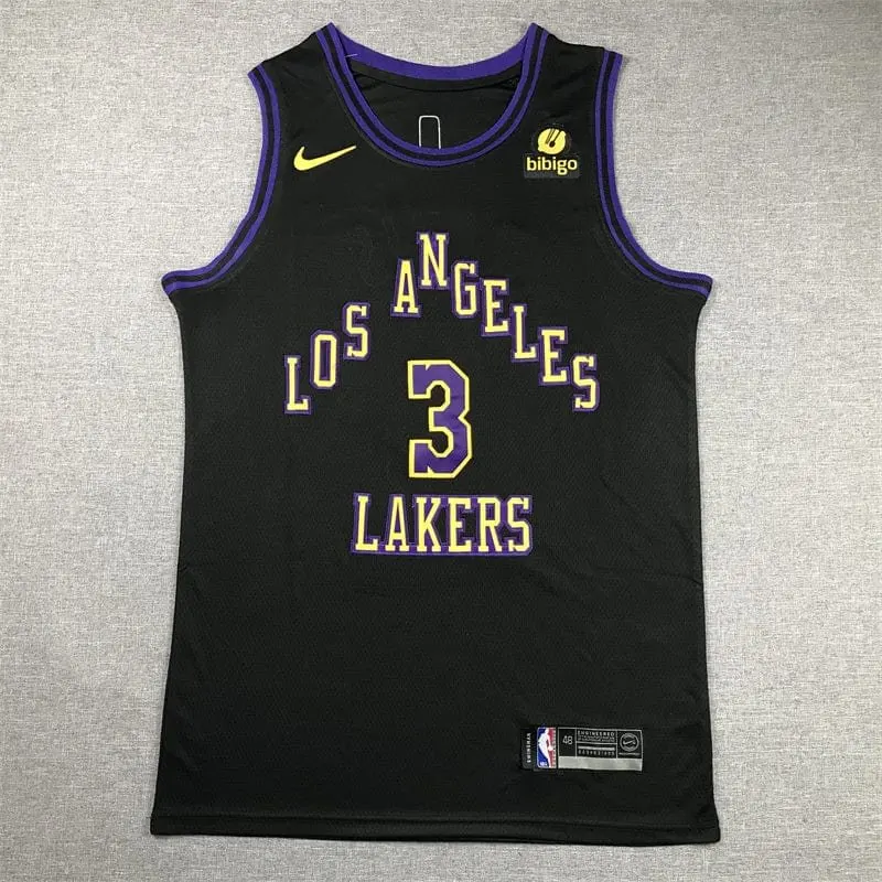 Men's Jersey 2024 Season Lakers #3 Black City Edition DAVIS