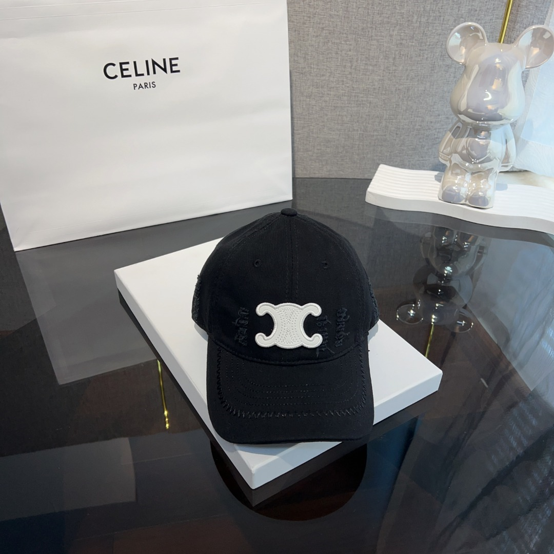 Ceiline Vintage Ripped Baseball Cap  Sunhat （Replica）