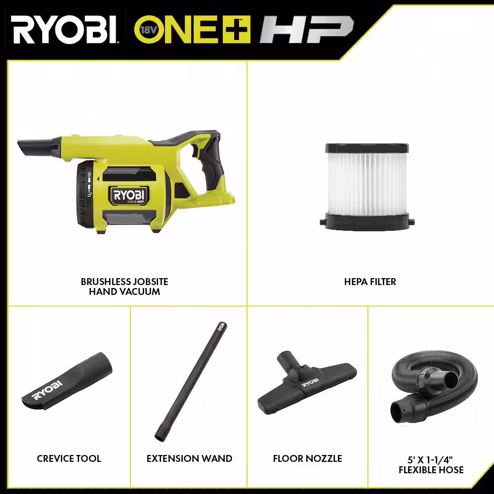 ONE+ HP 18V Brushless Cordless Jobsite Hand Vacuum (Tool Only)