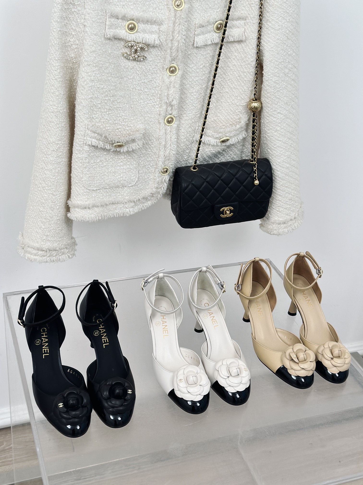 TOP CHANEL Camellia Pumps 7cm - 3 Color