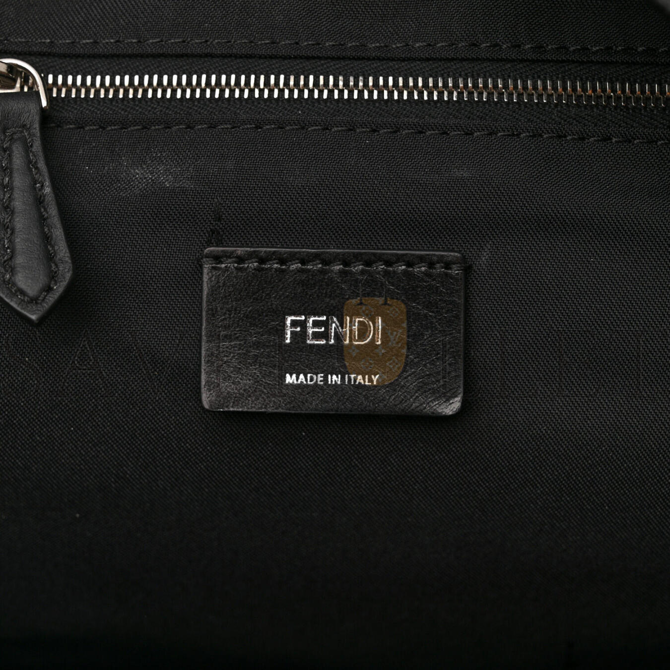 FENDI NYLON VITELLO LIBERTY VITELLO DOLCE MONSTER EYES ROUNDED BACKPACK BLACK SUNFLOWER (39*33*14cm)
