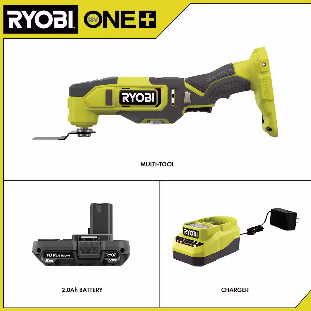 ONE+ 18V Cordless Oscillating Multi-Tool Kit with 2.0 Ah Battery and Charger